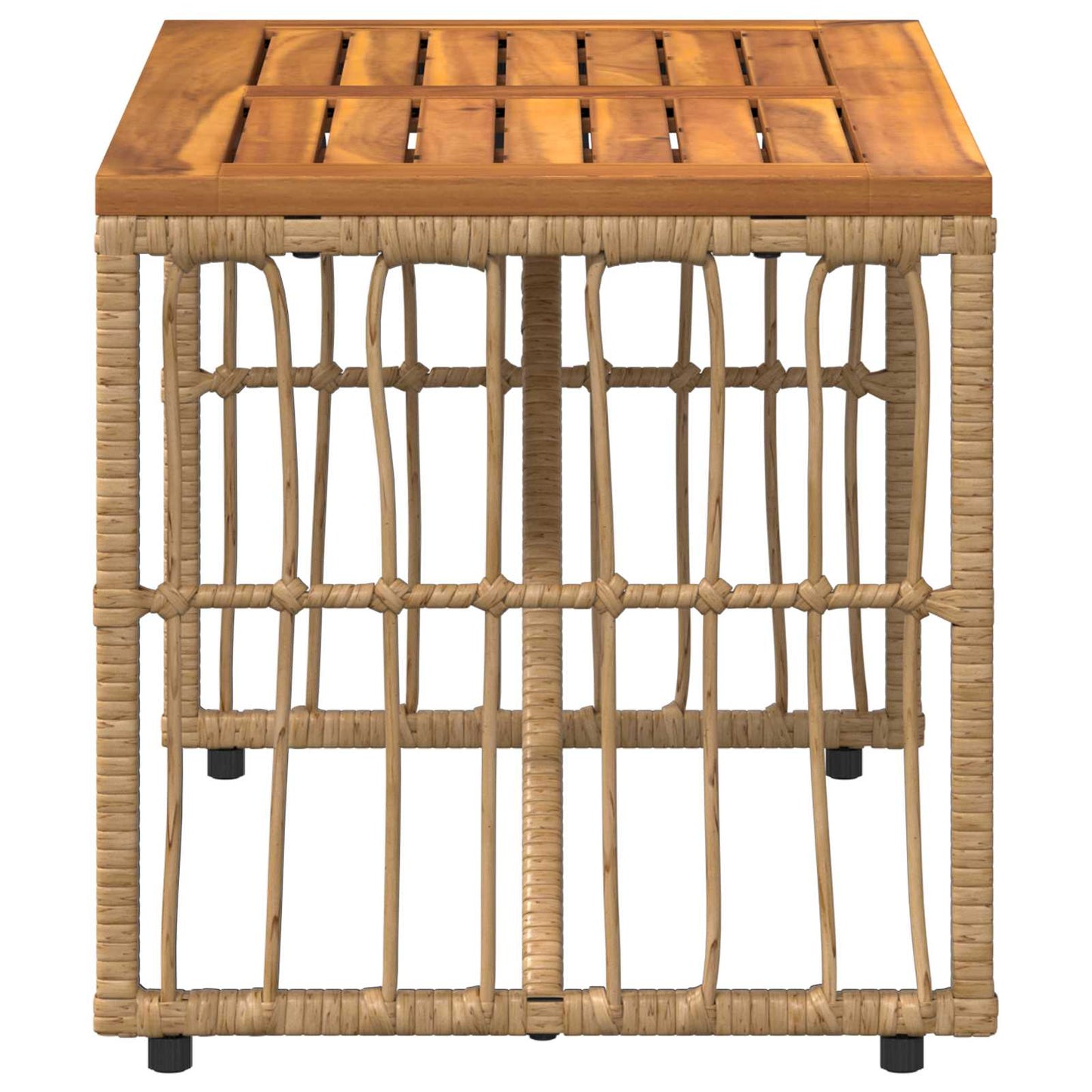 Kültéri Asztal Természetes 80 x 40 x 40 cm Acél és poli rattan