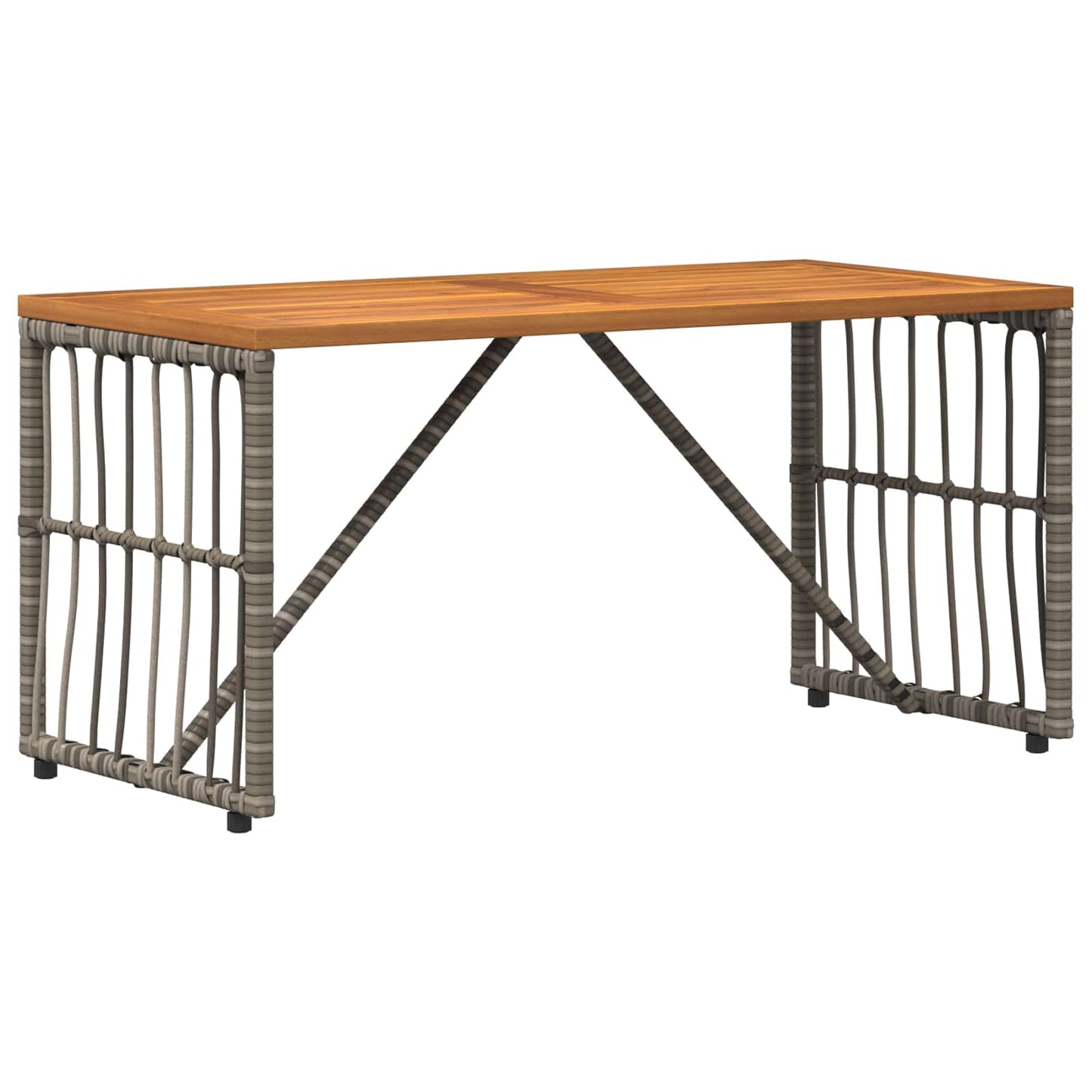 Kültéri Asztal Szürke 80 x 40 x 40 cm Acél és poli rattan