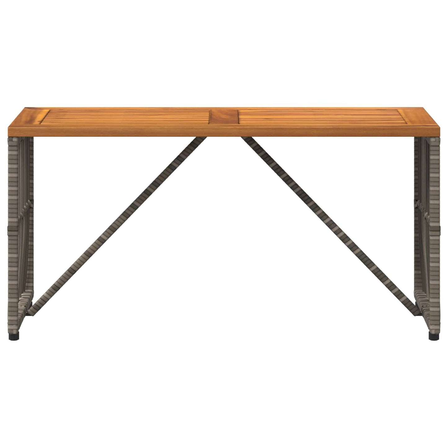 Kültéri Asztal Szürke 80 x 40 x 40 cm Acél és poli rattan