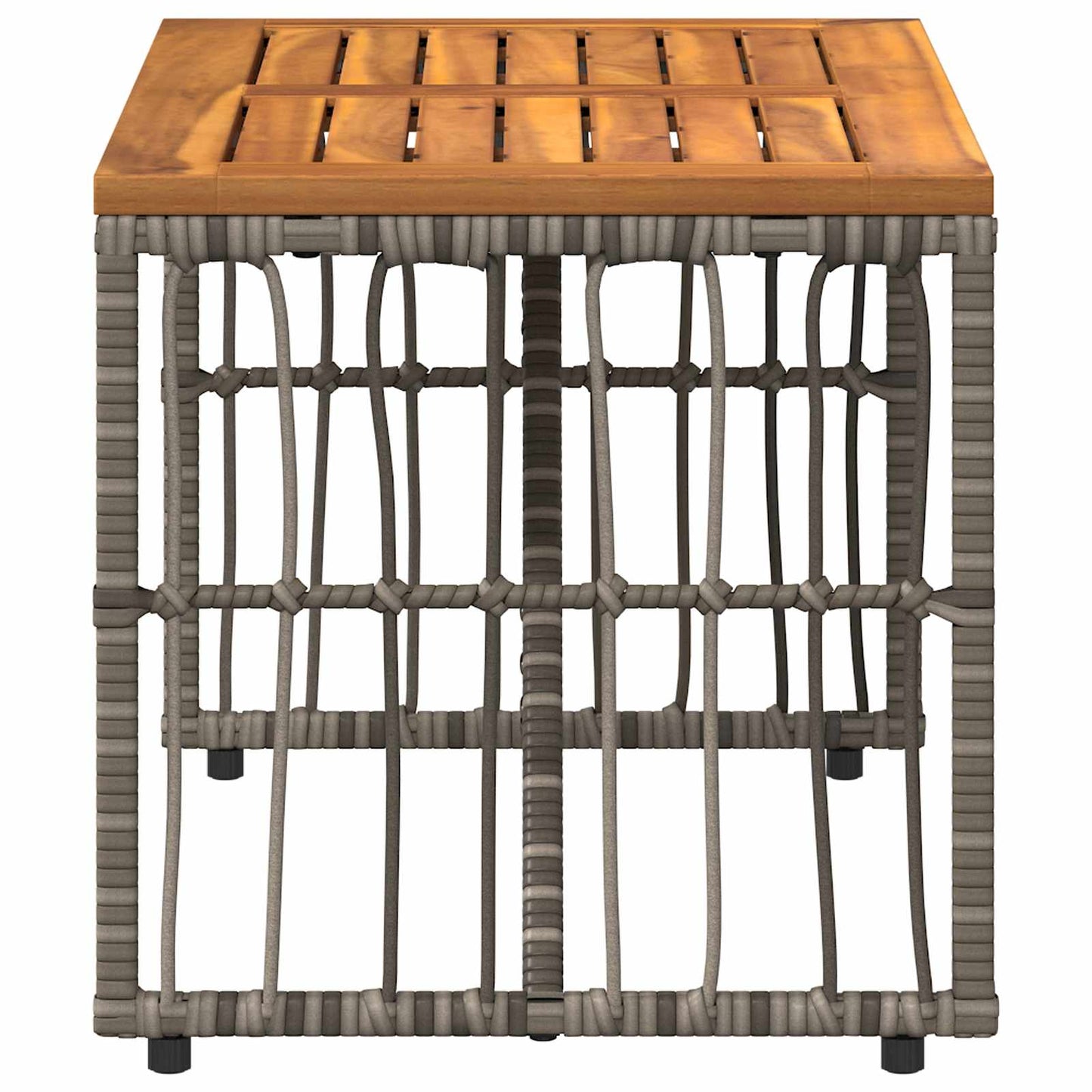 Kültéri Asztal Szürke 80 x 40 x 40 cm Acél és poli rattan