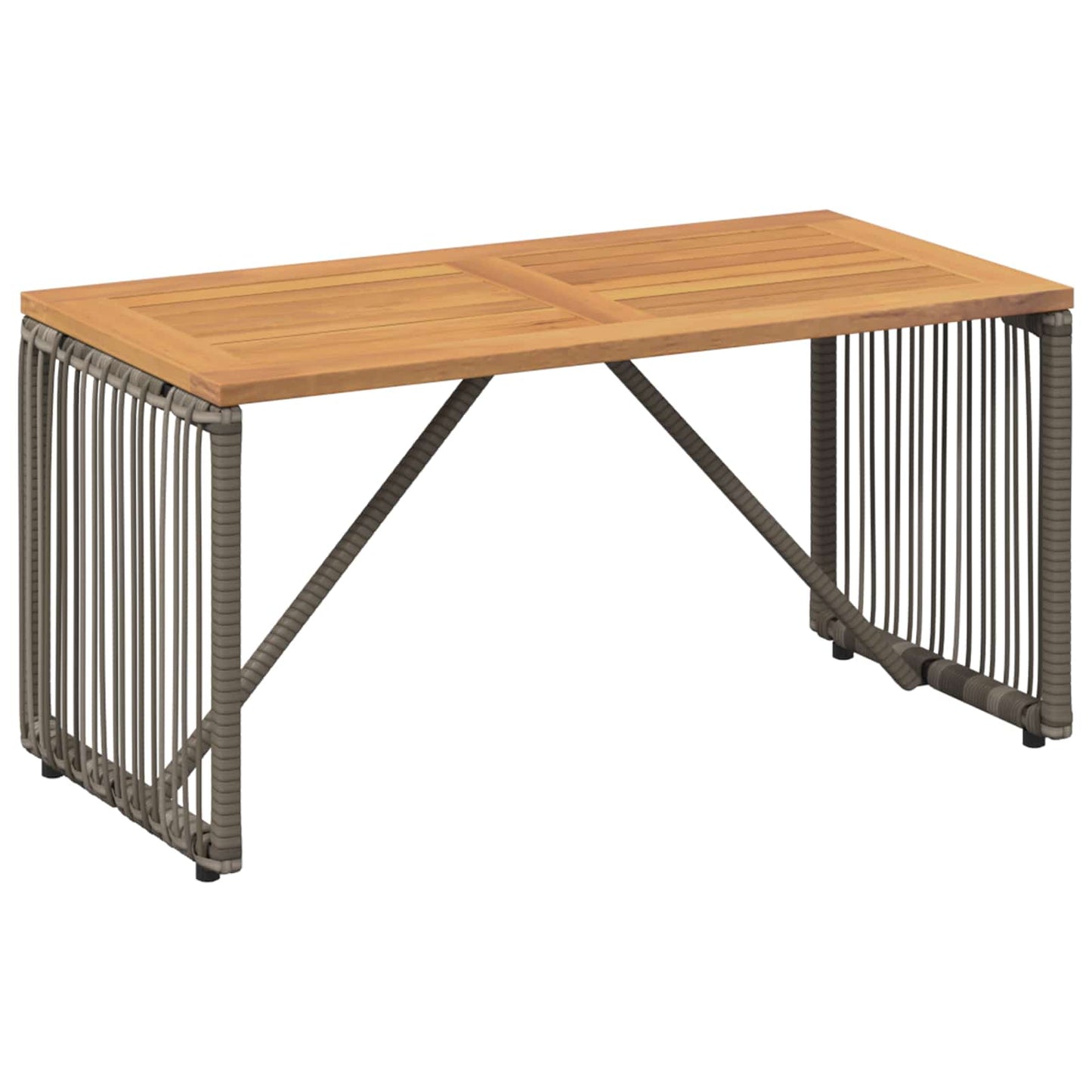 Kültéri Asztal Szürke és Barna 80 x 40 x 40 cm polirattan