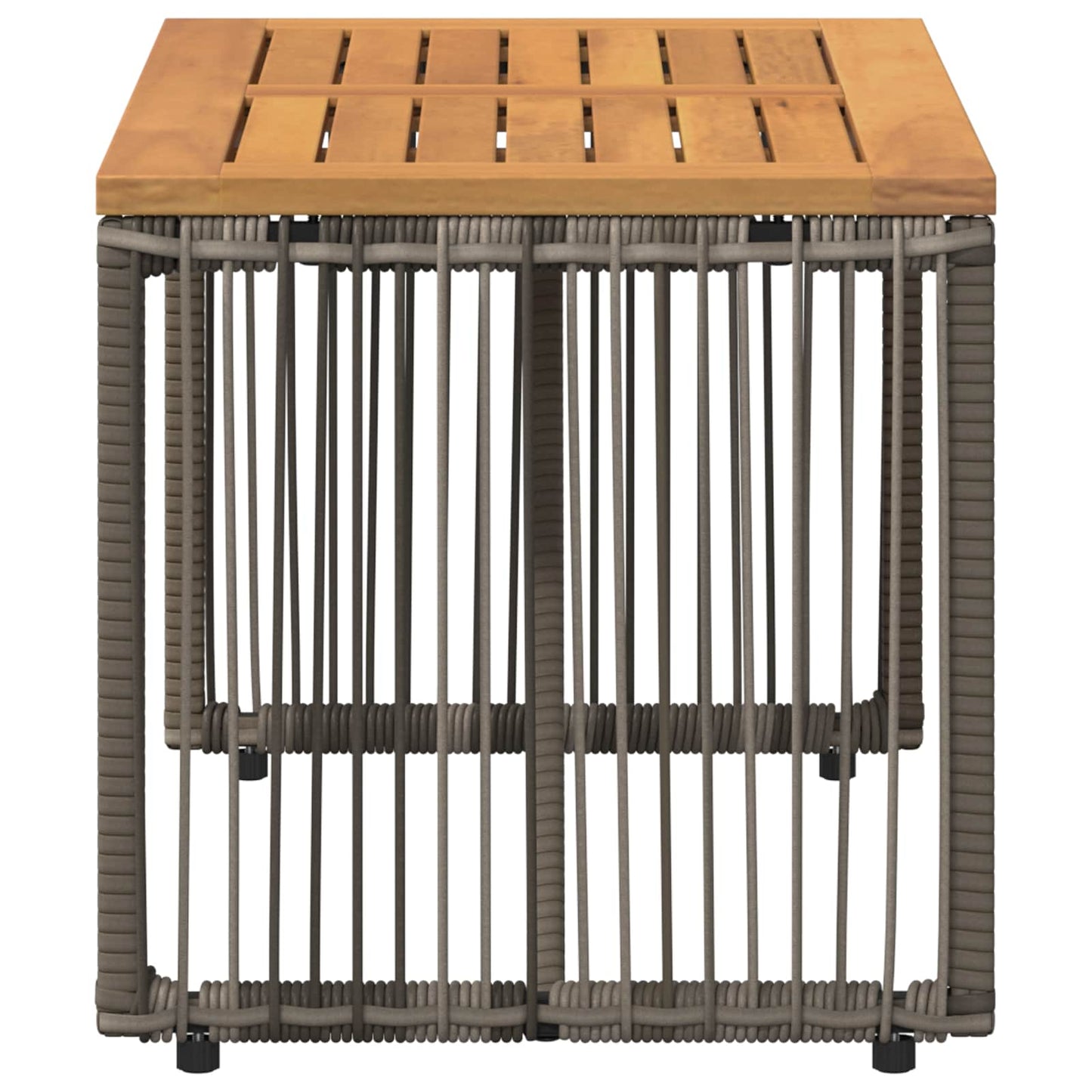 Kültéri Asztal Szürke és Barna 80 x 40 x 40 cm polirattan