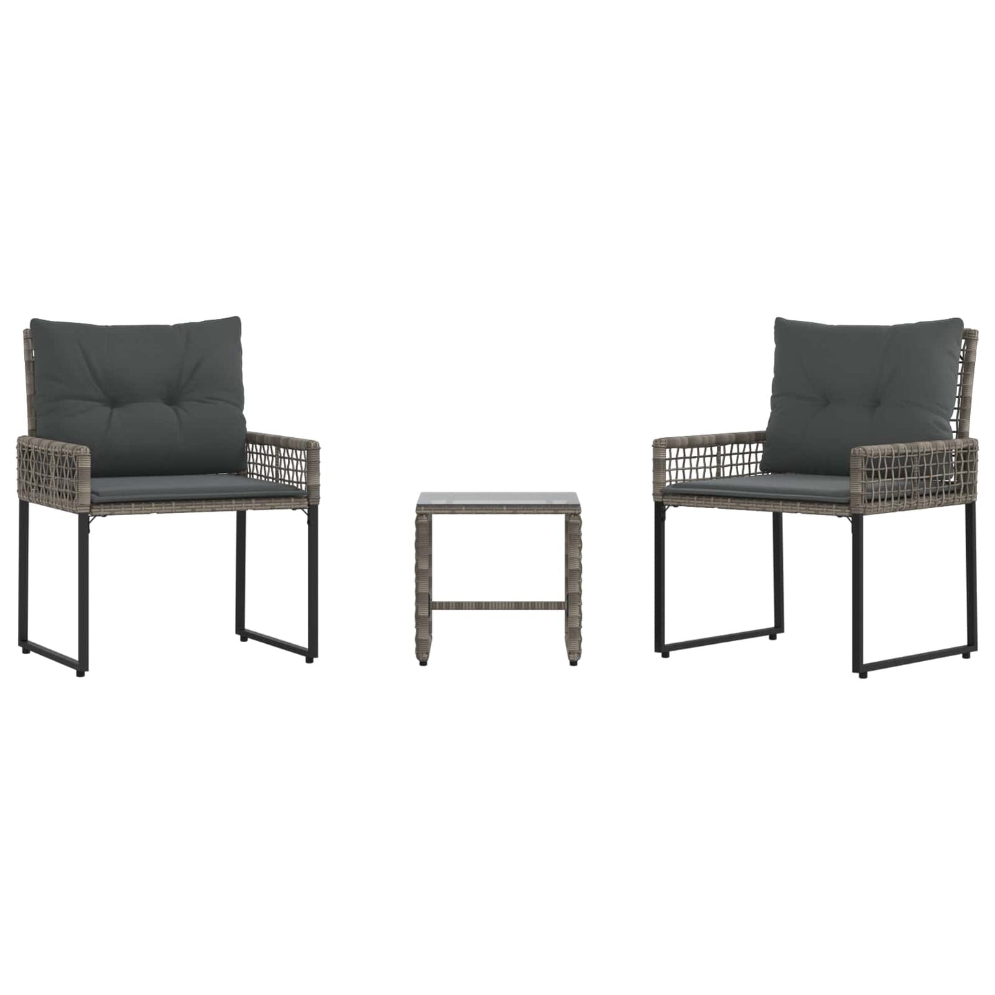 Kültéri Bútor Szett párnával 3 pcs Szürke