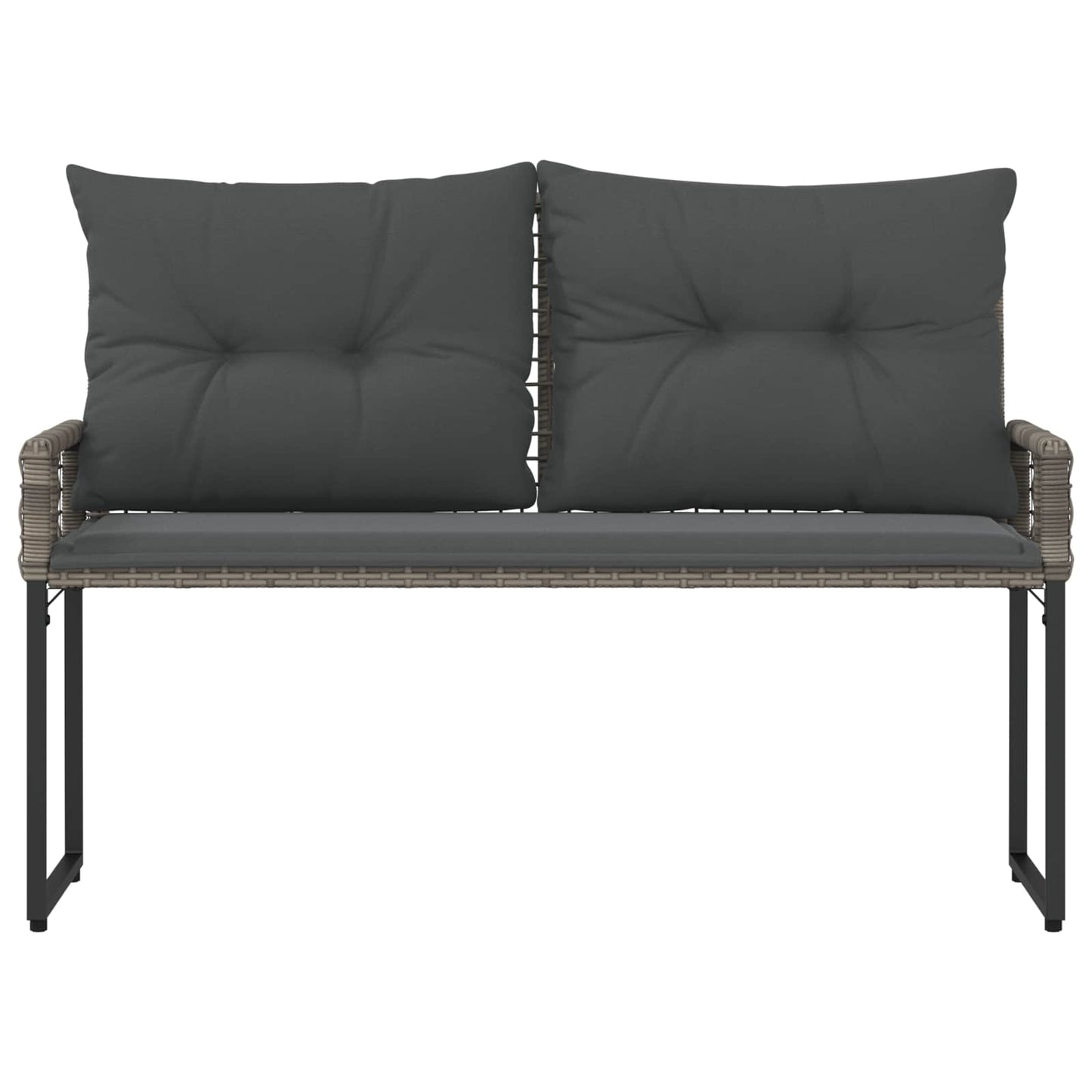 Kerti pad párnával Szürke 118 x 55 x 82 cm PE rattan és szövet