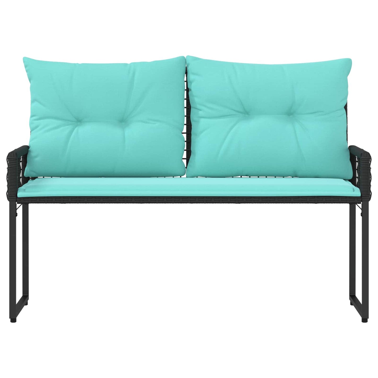 Kerti pad Fekete és Türkiz 118 x 55 x 82 cm PE rattan és szövet
