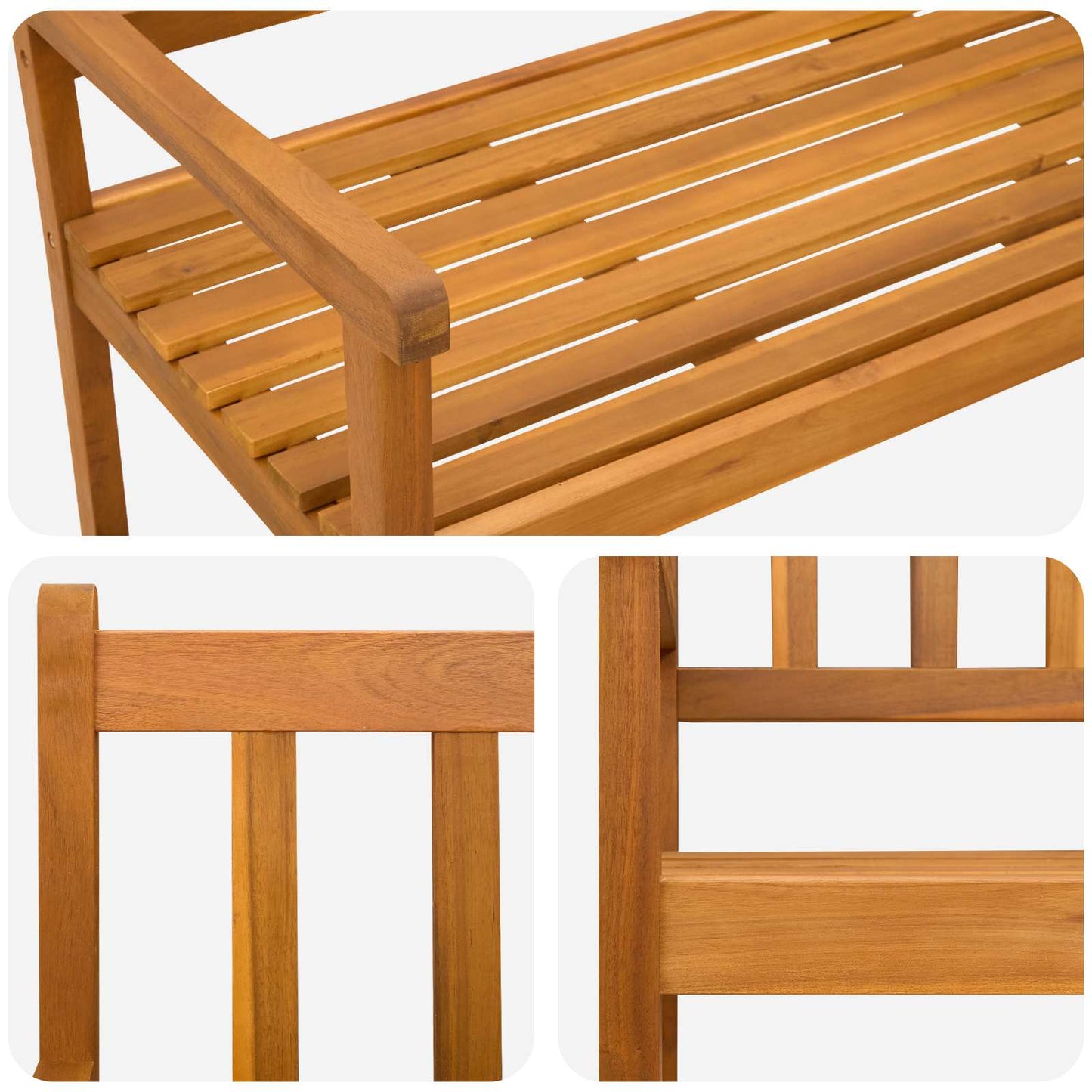 Kerti pad 2-Ülőhelyek száma 110 x 55 x 90 cm Tömör Akácfa