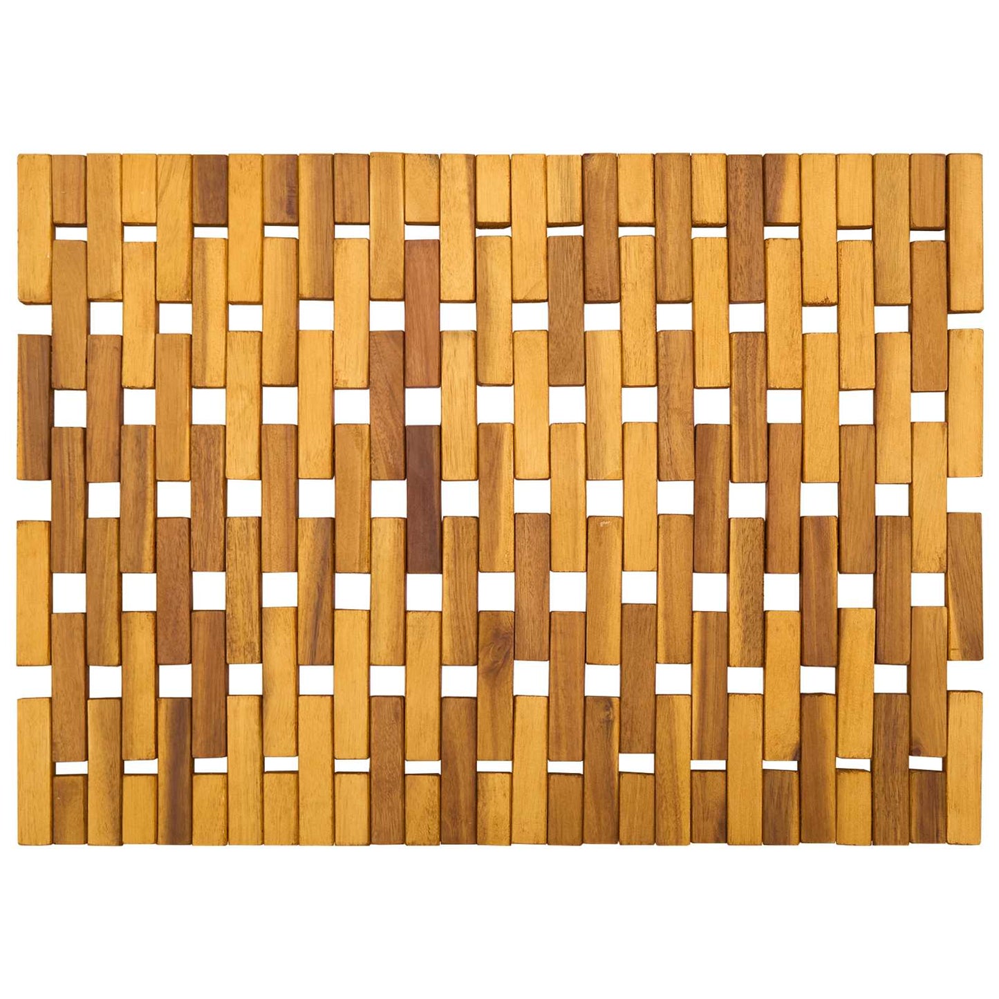 Fürdőszobai szőnyegek 2 db Természetes 44 x 60 cm Tömör Akácfa