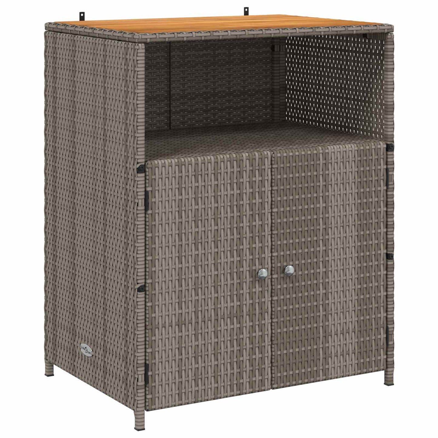 Cabinet Szürke 70 x 50 x 87 cm Poliészter és Roly Rattan
