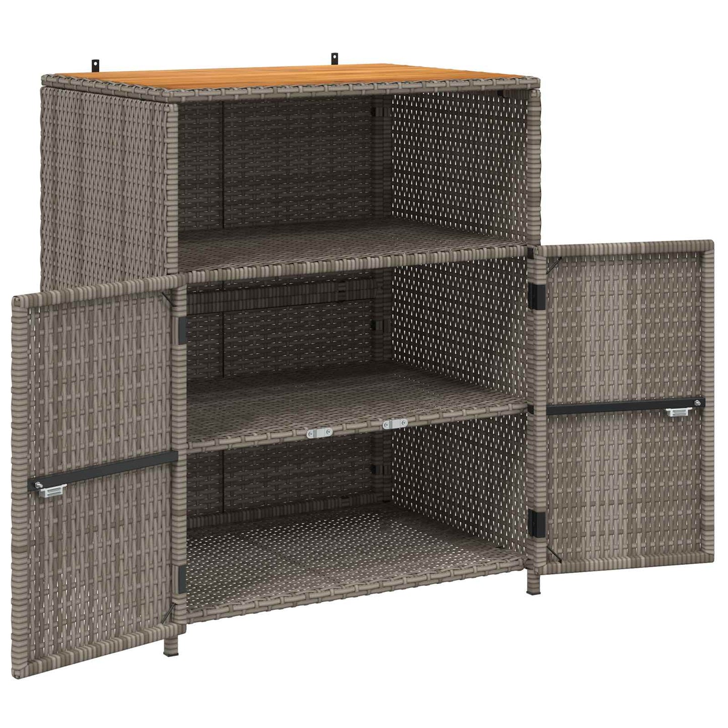 Cabinet Szürke 70 x 50 x 87 cm Poliészter és Roly Rattan