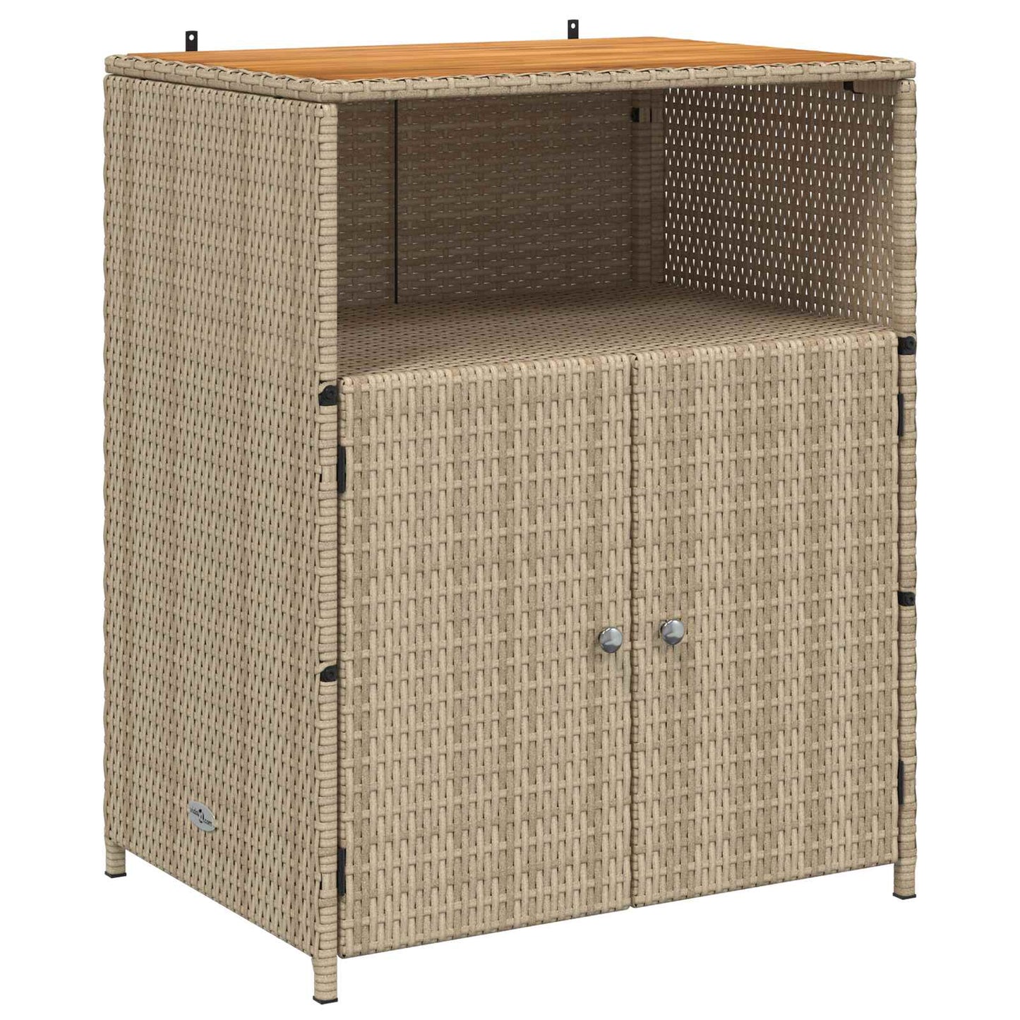 Cabinet ajtóval Bézs 70 x 50 x 87 cm Poliészter és Roly Rattan