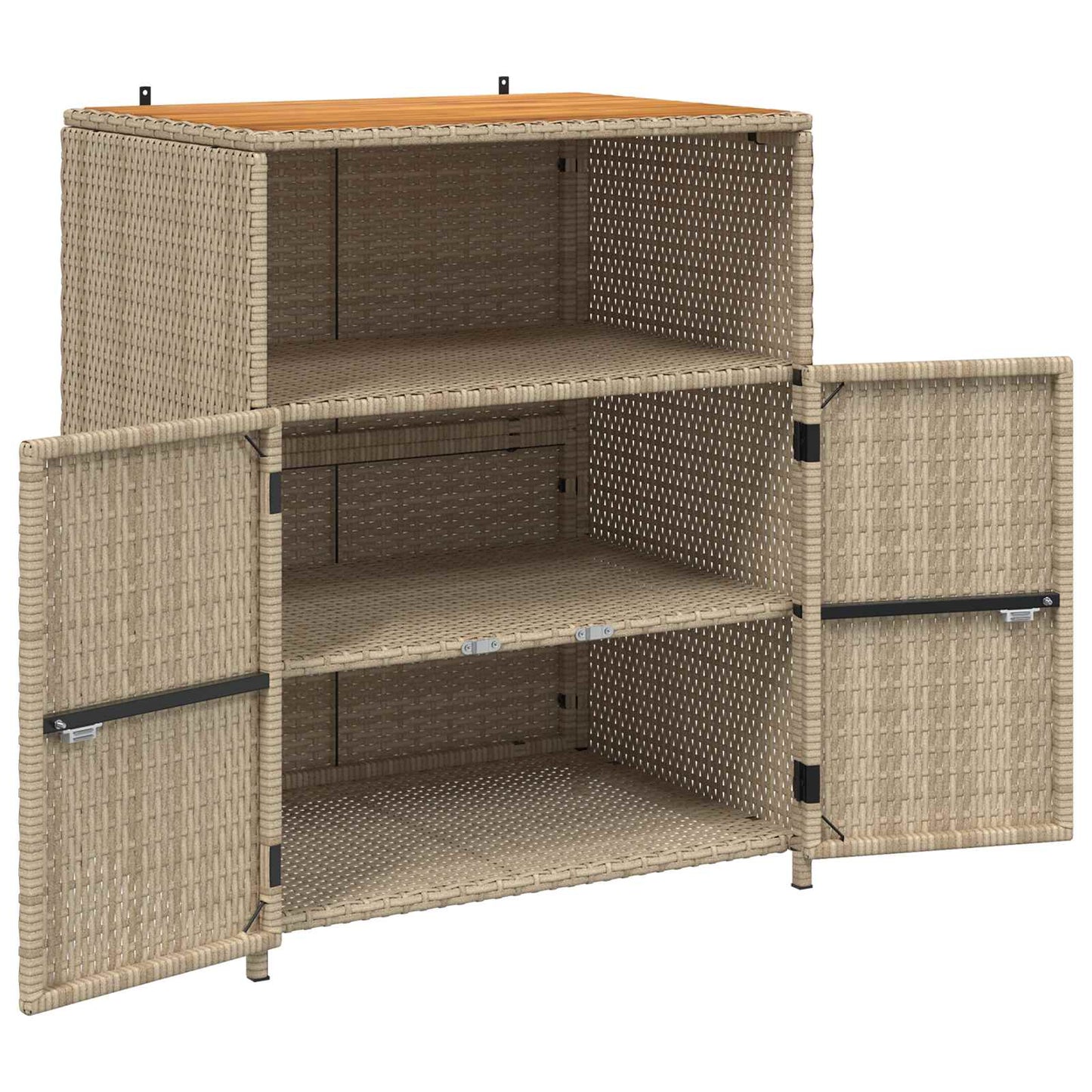Cabinet ajtóval Bézs 70 x 50 x 87 cm Poliészter és Roly Rattan