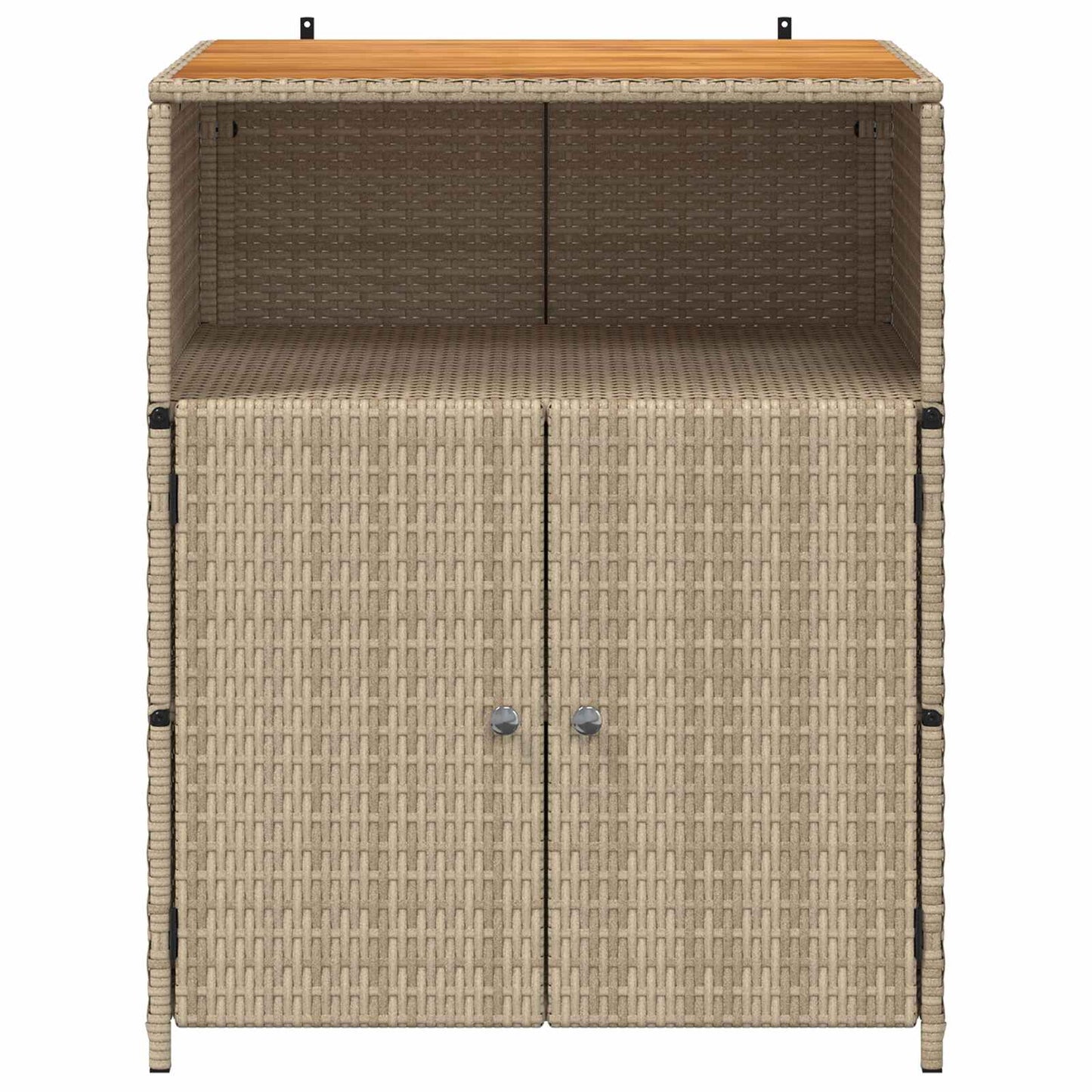 Cabinet ajtóval Bézs 70 x 50 x 87 cm Poliészter és Roly Rattan