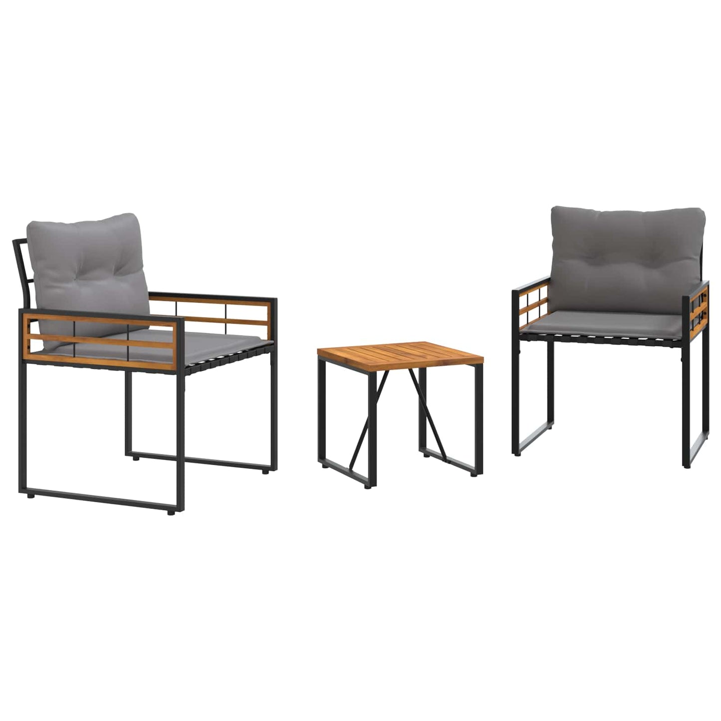 Kültéri Bútor Szett párnával 3 pcs Világosszürke