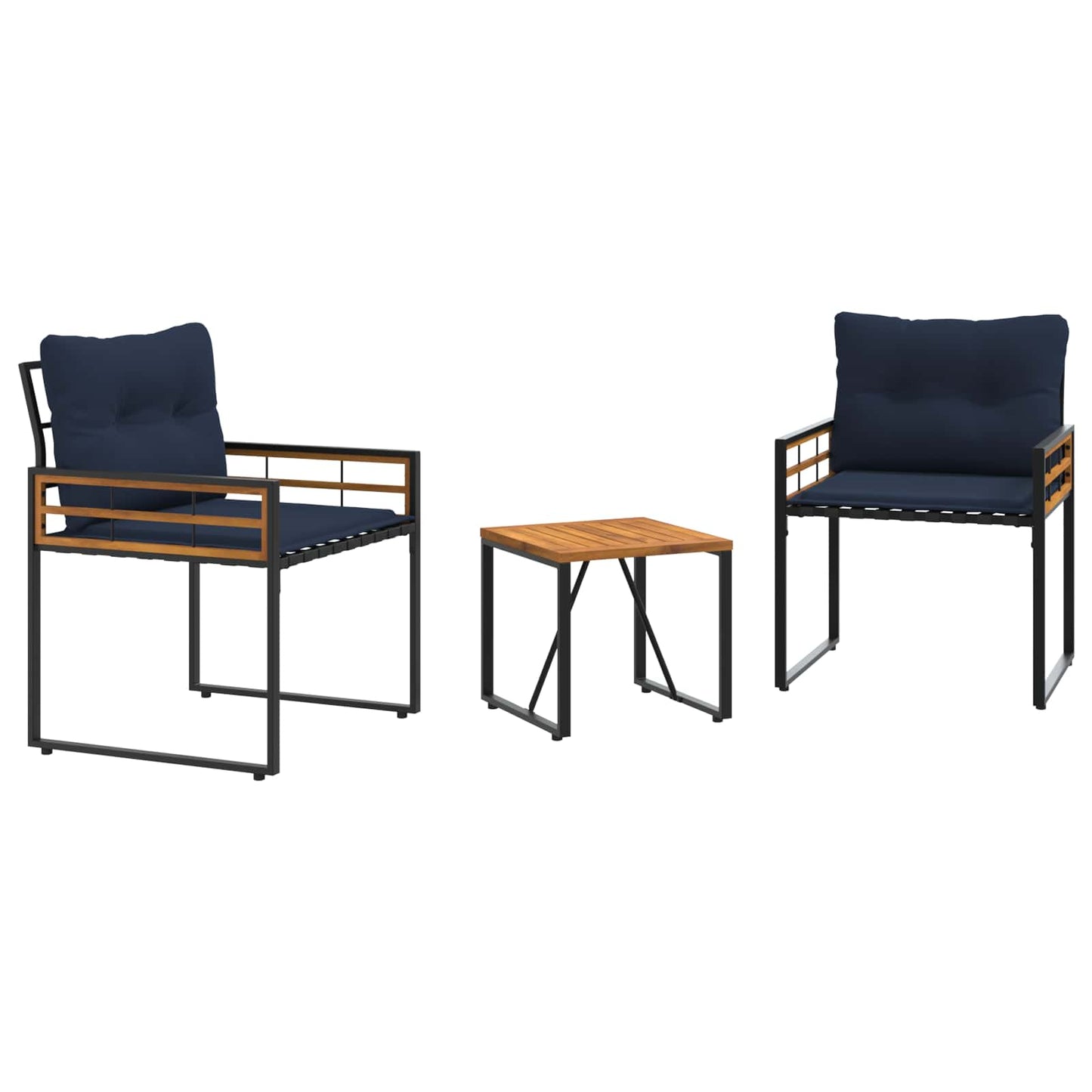 Kültéri Bútor Szett párnával 3 pcs Tengerészkék