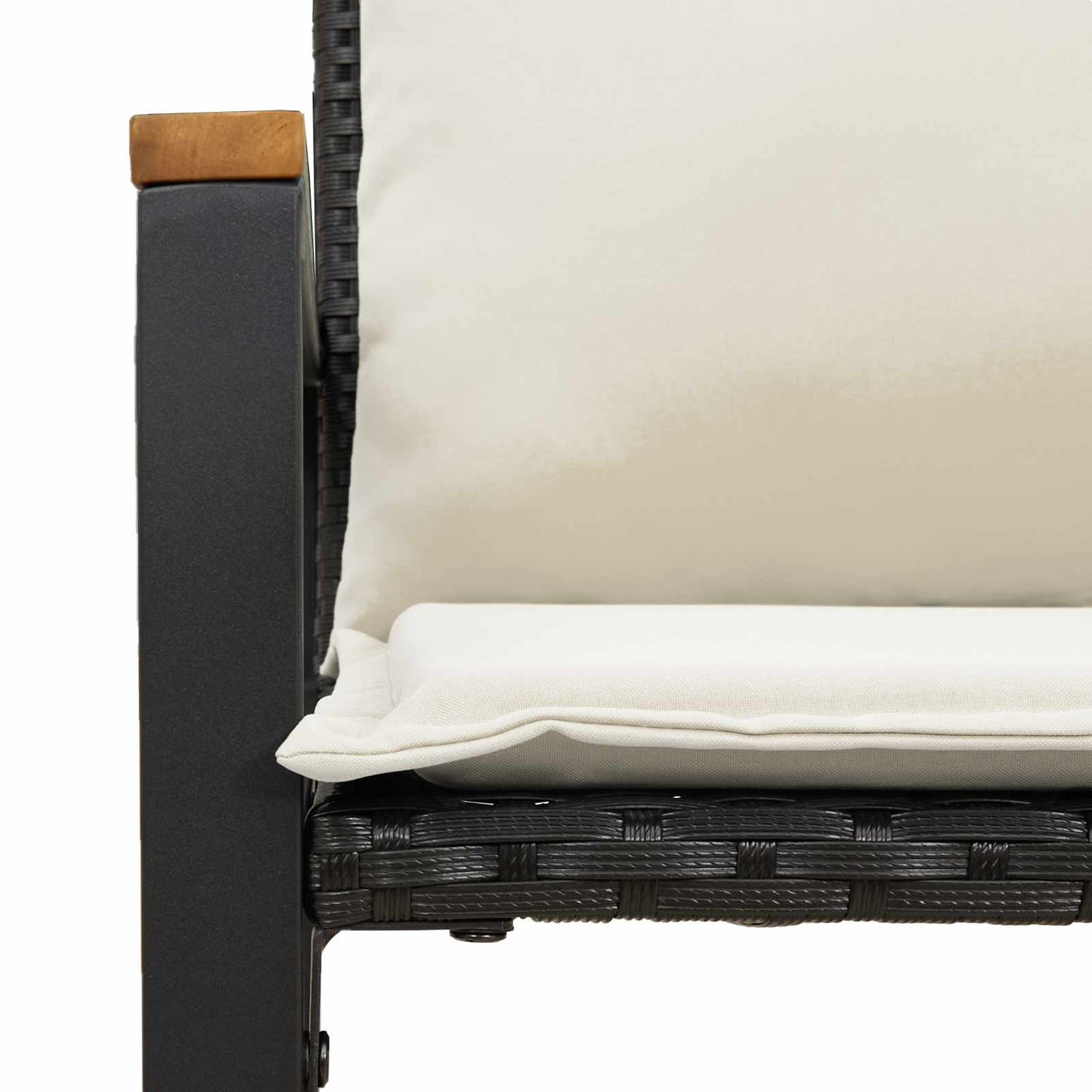 pad párnával Fekete és krémfehér 115 x 65 x 72 cm Rattan
