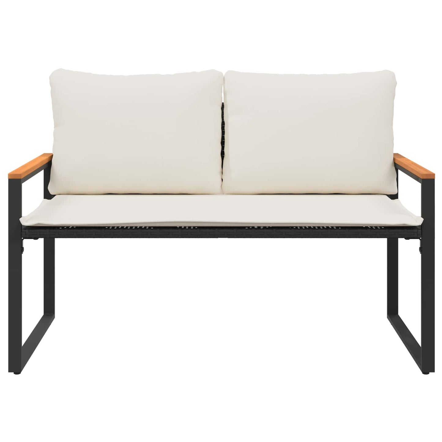 pad párnával Fekete és krémfehér 115 x 65 x 72 cm Rattan