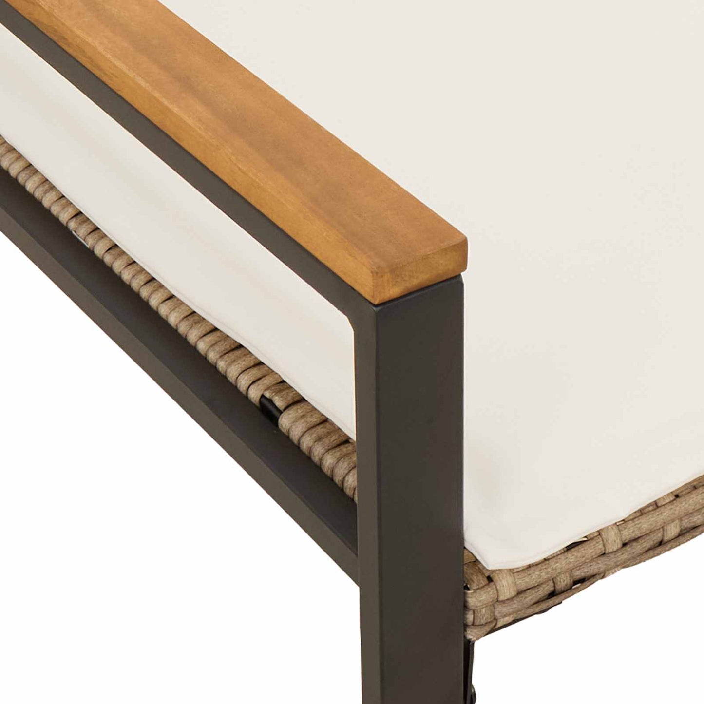 pad párnával Beige és Krémszínű 115 x 65 x 72 cm Rattan