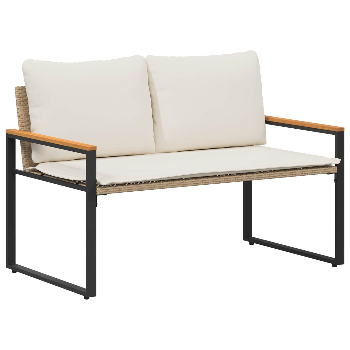 pad párnával Beige és Krémszínű 115 x 65 x 72 cm Rattan