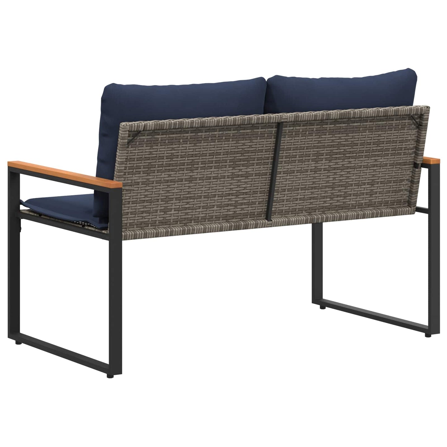 pad párnával Szürke és sötétkék 115 x 65 x 72 cm Rattan
