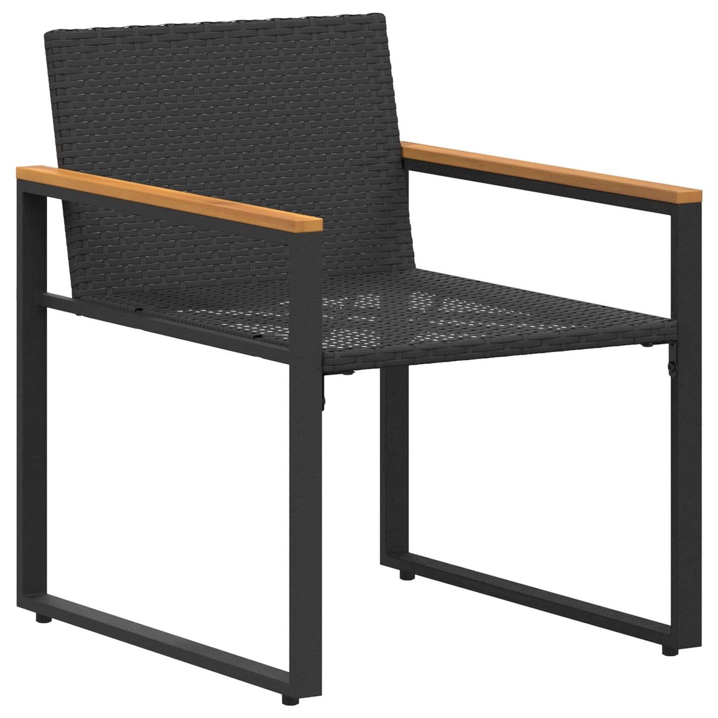 Bútor szettek párnával 3 pcs Fekete és krémfehér Rattan