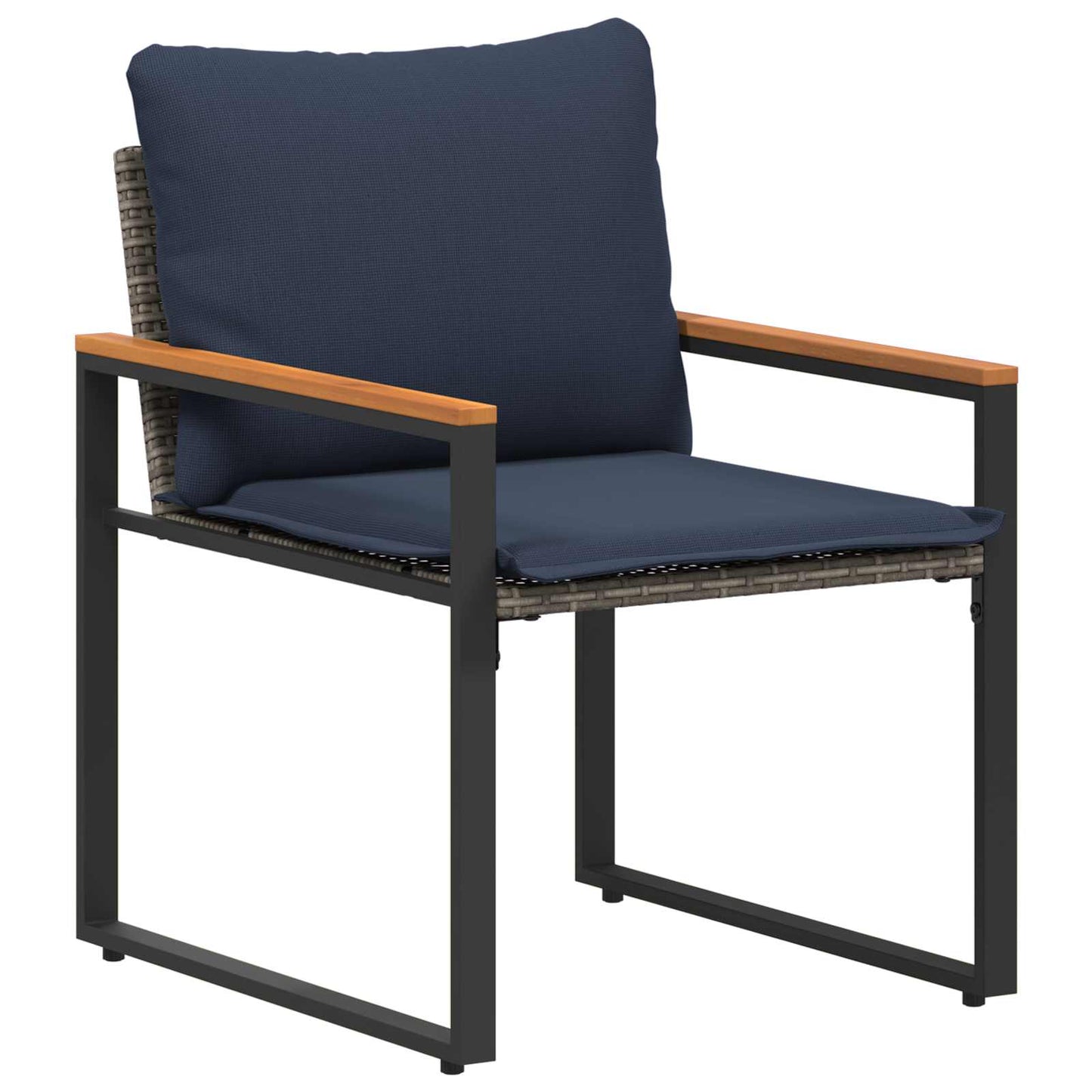 Bútor szettek párnával 3 pcs Szürke és sötétkék Rattan