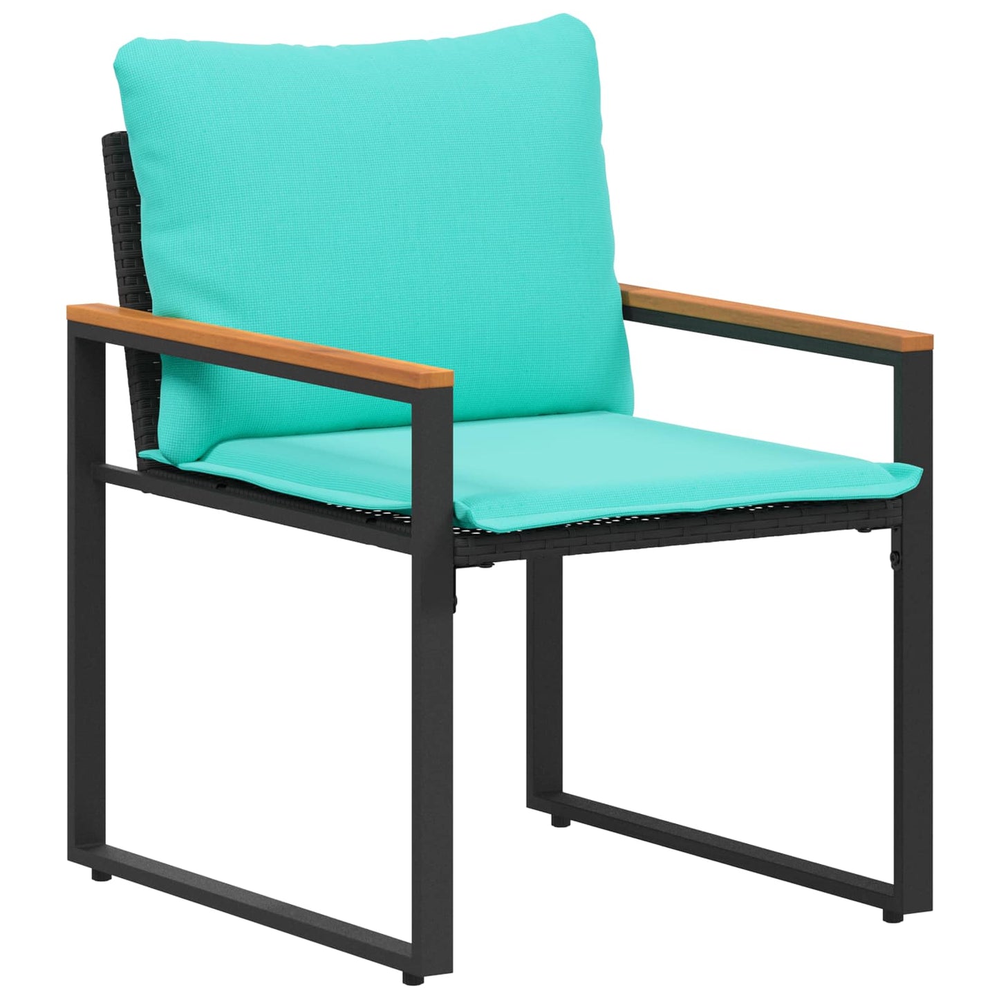 Bútor szettek párnával 3 pcs Fekete és Türkiz Rattan