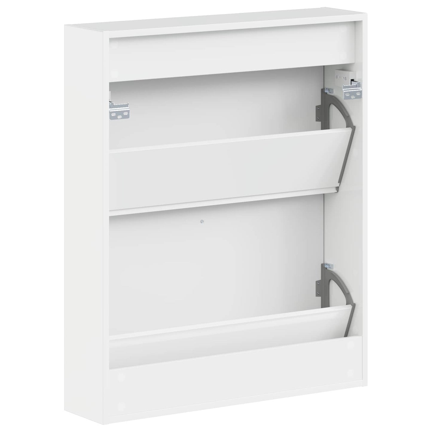 Fali Cipőtartó EDE 71 x 17 x 86 cm Szerelt Fa Magasfényű Fehér