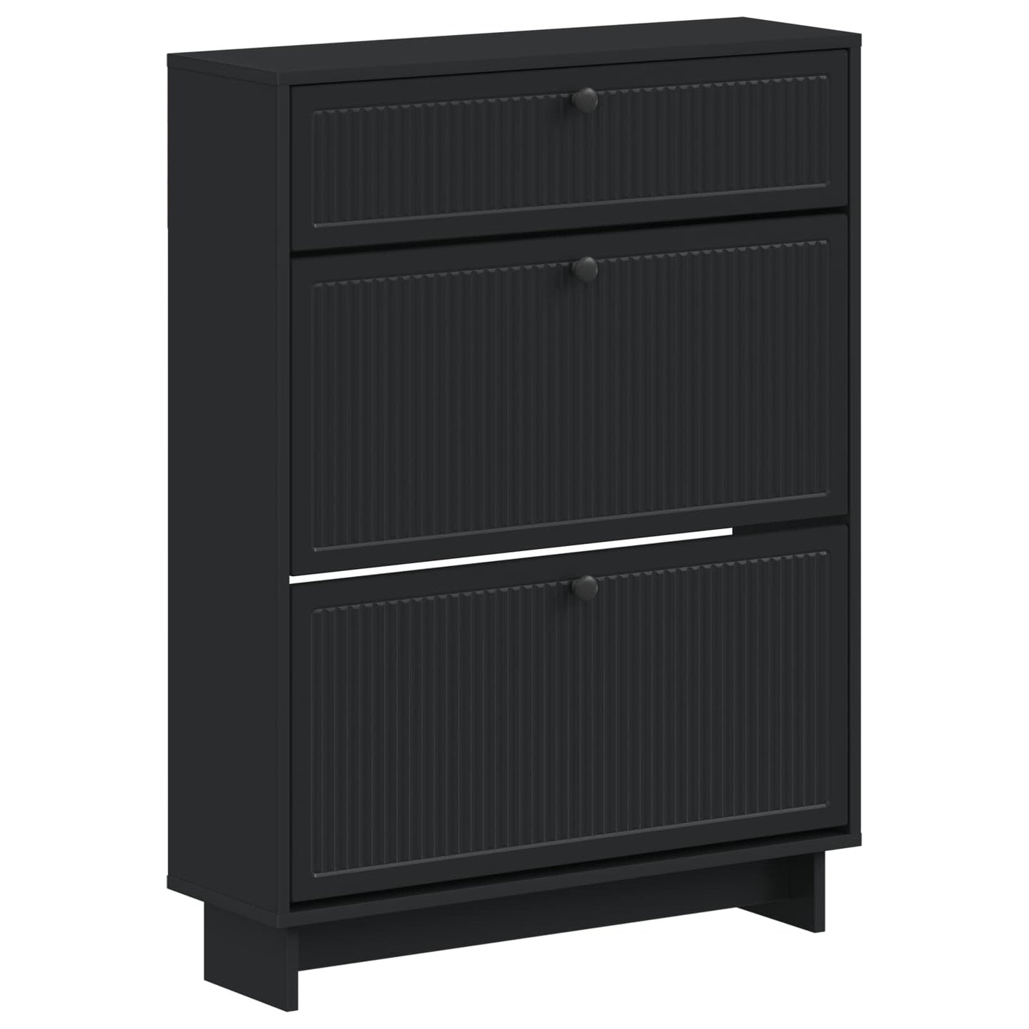 Cipőszekrény EDE 78 x 24 x 103 cm Szerelt Fa Fekete