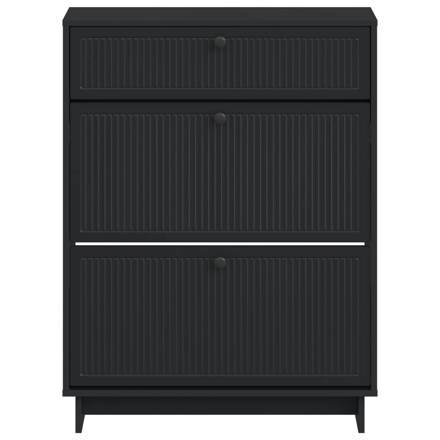 Cipőszekrény EDE 78 x 24 x 103 cm Szerelt Fa Fekete