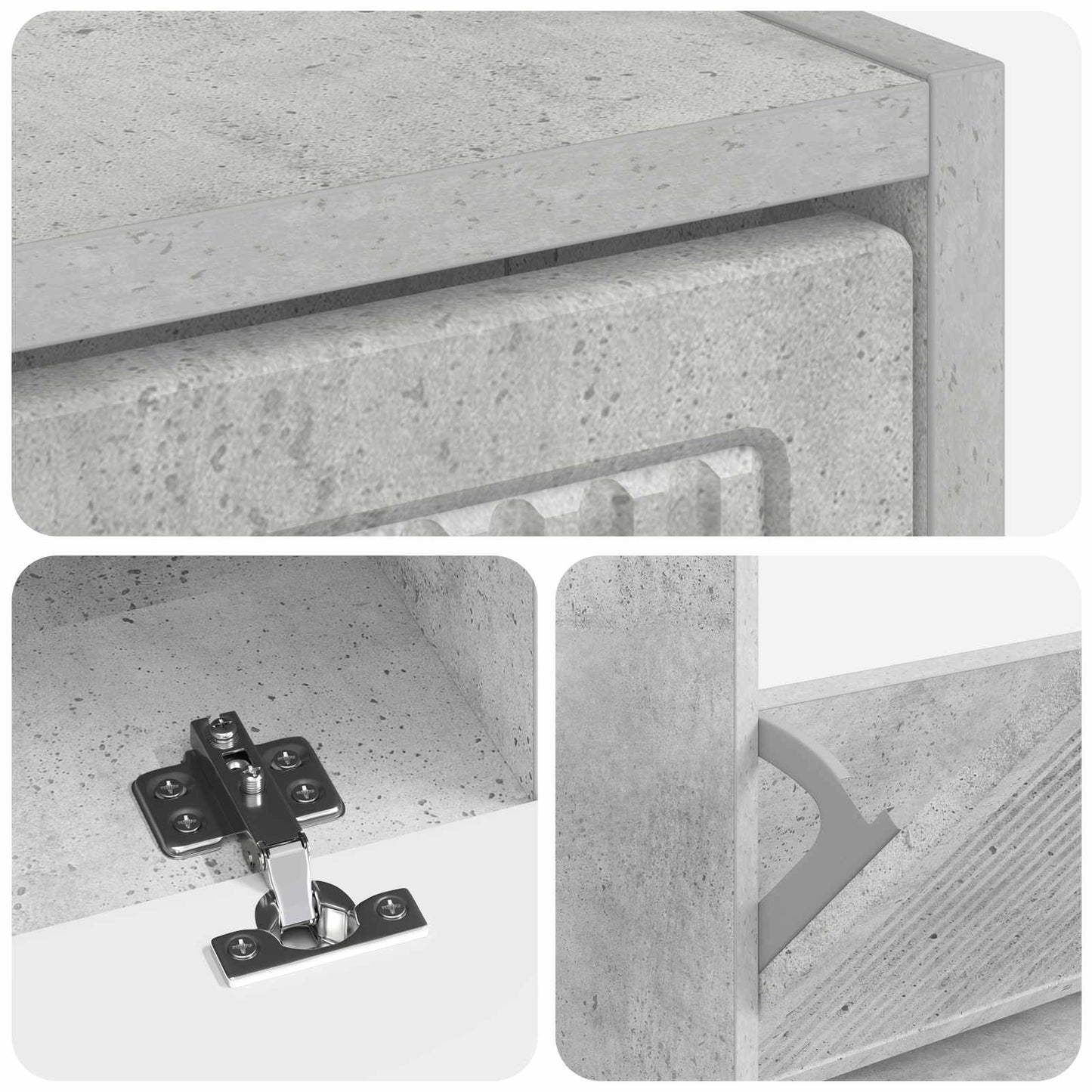 Cipőszekrény EDE 78 x 24 x 103 cm Szerelt Fa Betonszürke