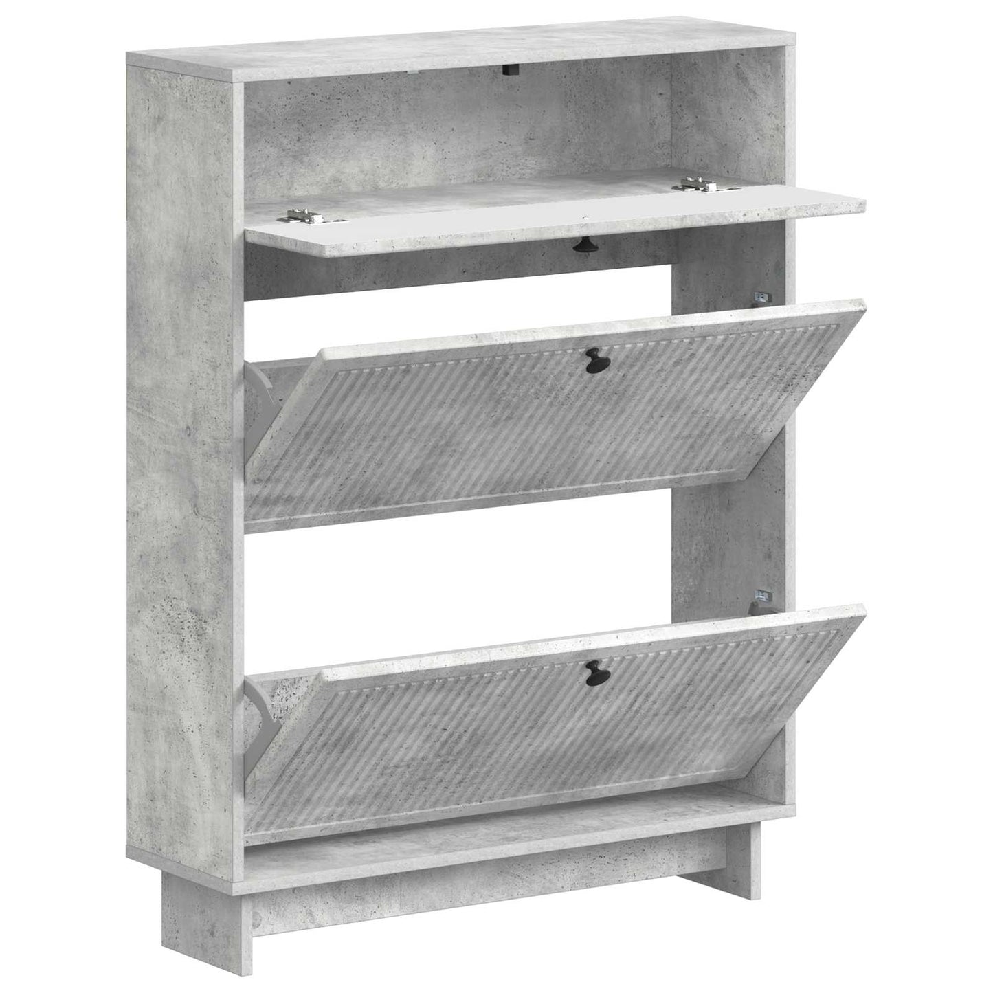 Cipőszekrény EDE 78 x 24 x 103 cm Szerelt Fa Betonszürke