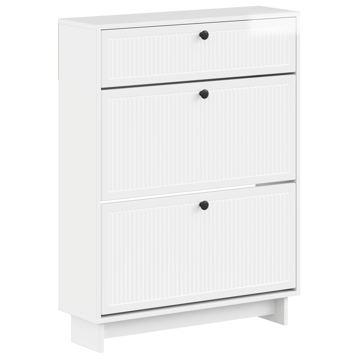 Cipőszekrény EDE 78 x 24 x 103 cm Szerelt Fa Magasfényű Fehér