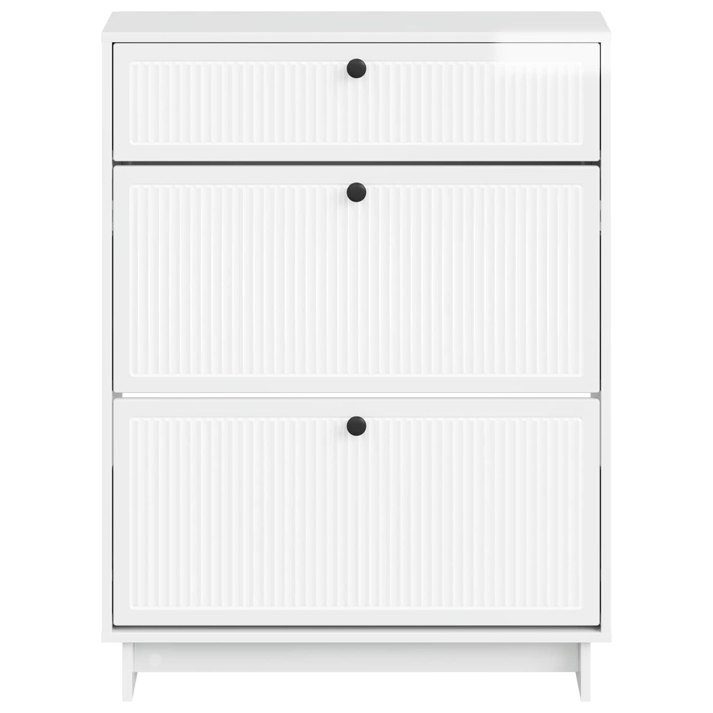Cipőszekrény EDE 78 x 24 x 103 cm Szerelt Fa Magasfényű Fehér