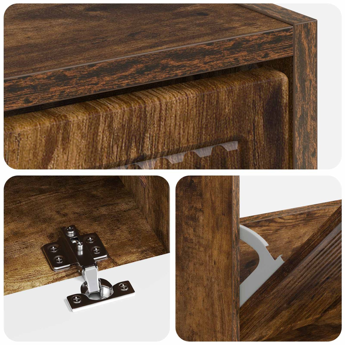Cipőszekrény EDE 78 x 24 x 103 cm Szerelt Fa Füstös Tölgy