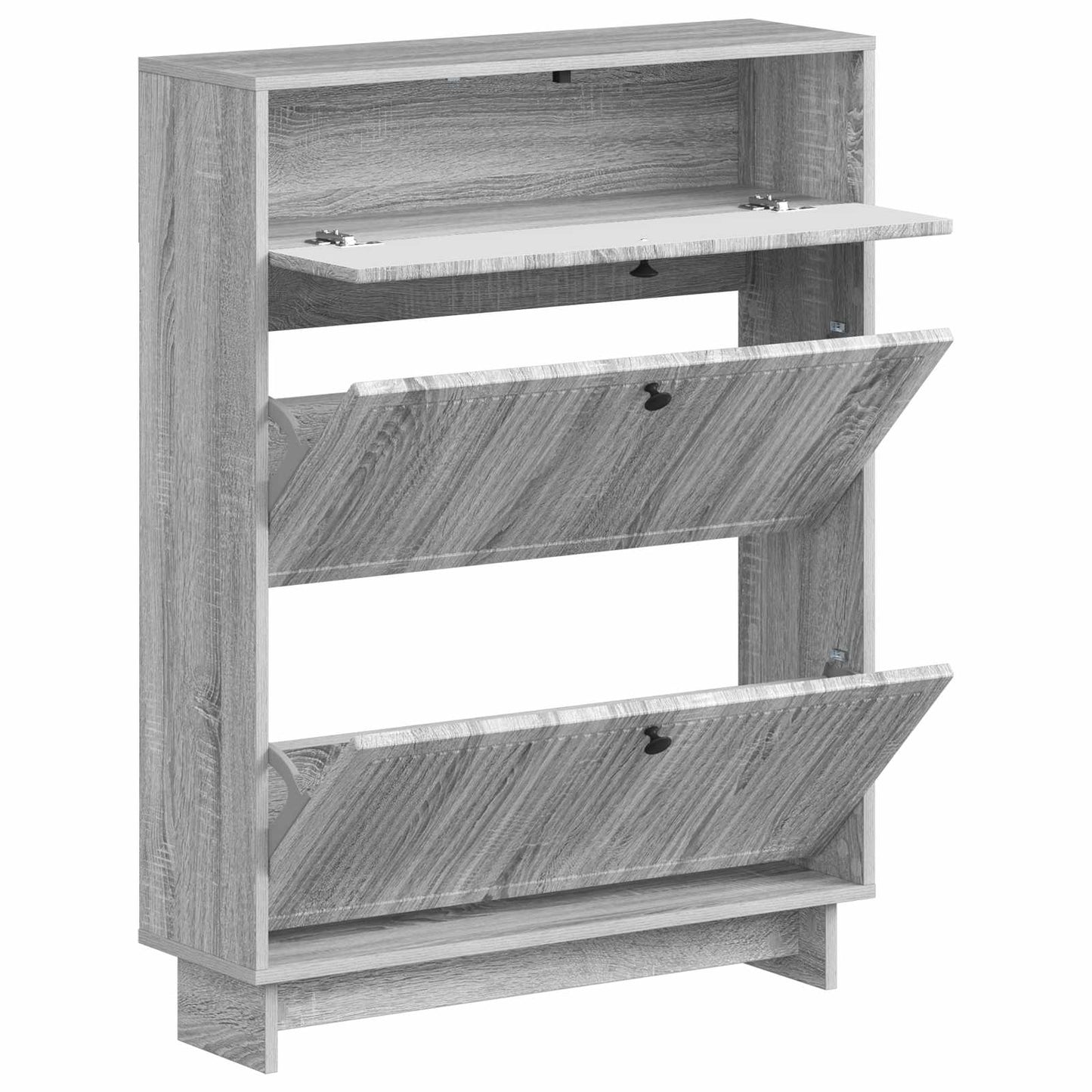 Cipőszekrény EDE 78 x 24 x 103 cm Szerelt Fa Szürke Sonoma