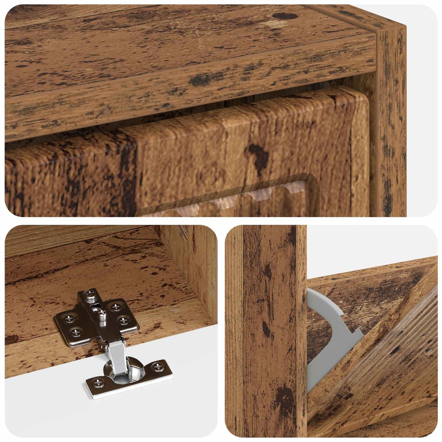 Cipőszekrény EDE 78 x 24 x 103 cm Szerelt Fa Antik Fa