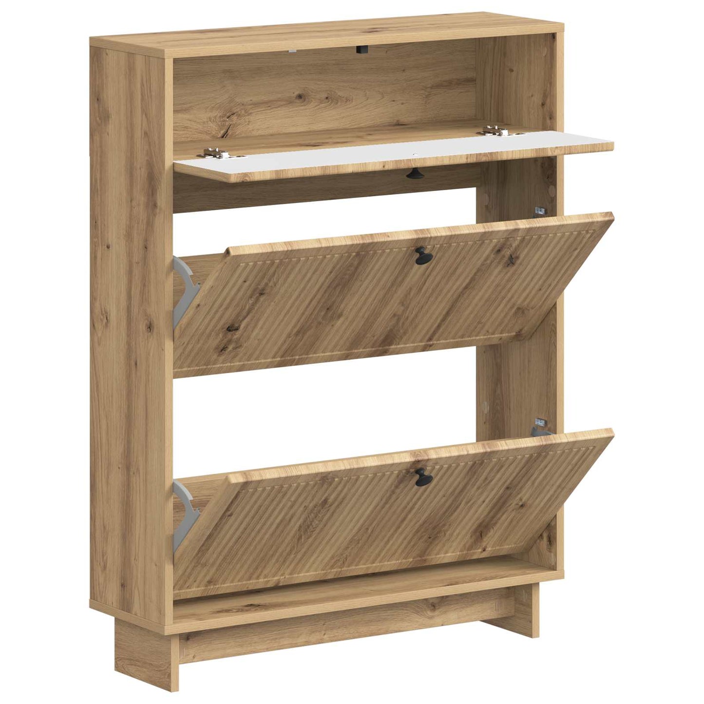 Cipőszekrény EDE 78 x 24 x 103 cm Szerelt Fa Kézműves Tölgy