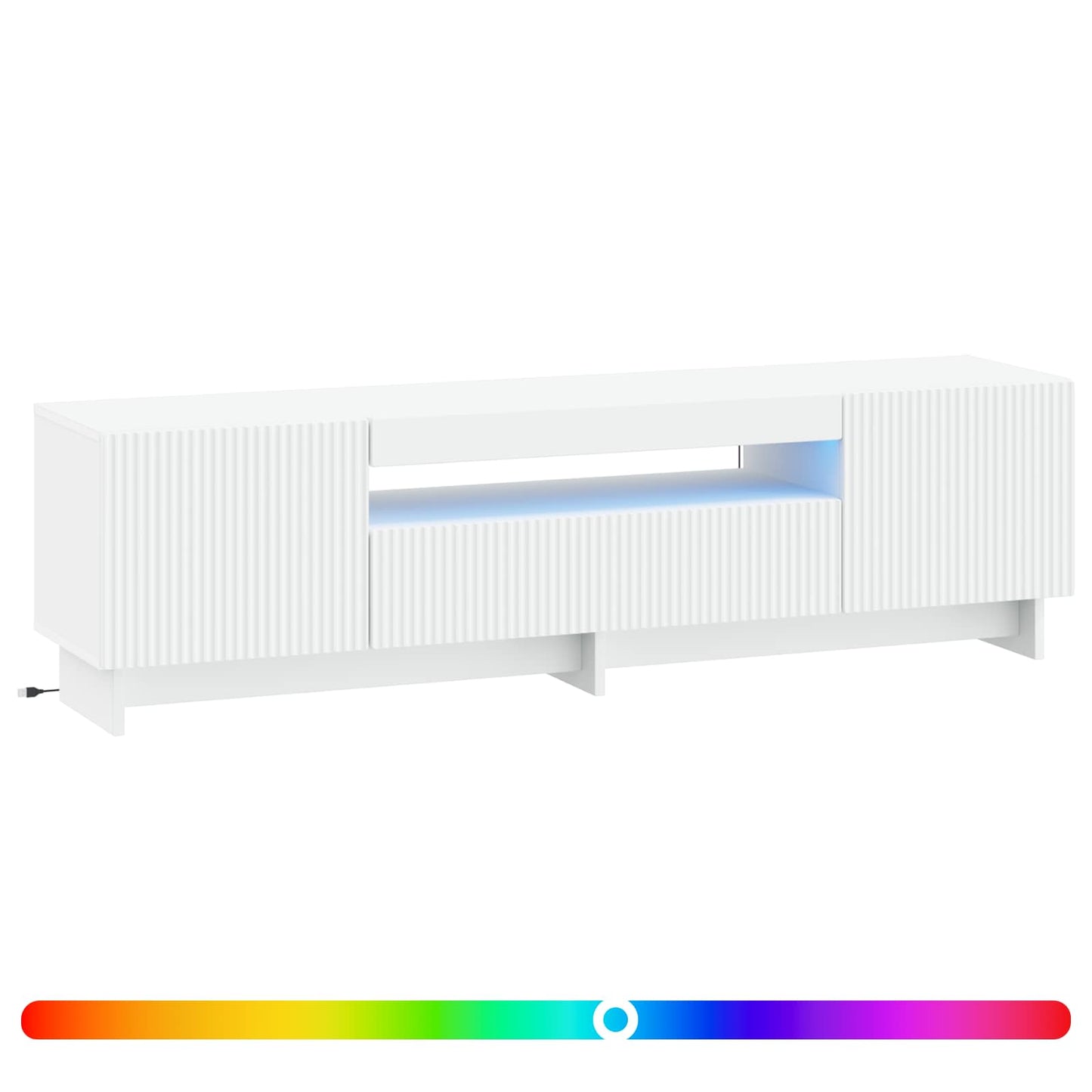 LED TV szekrény Fehér Szerelt Fa