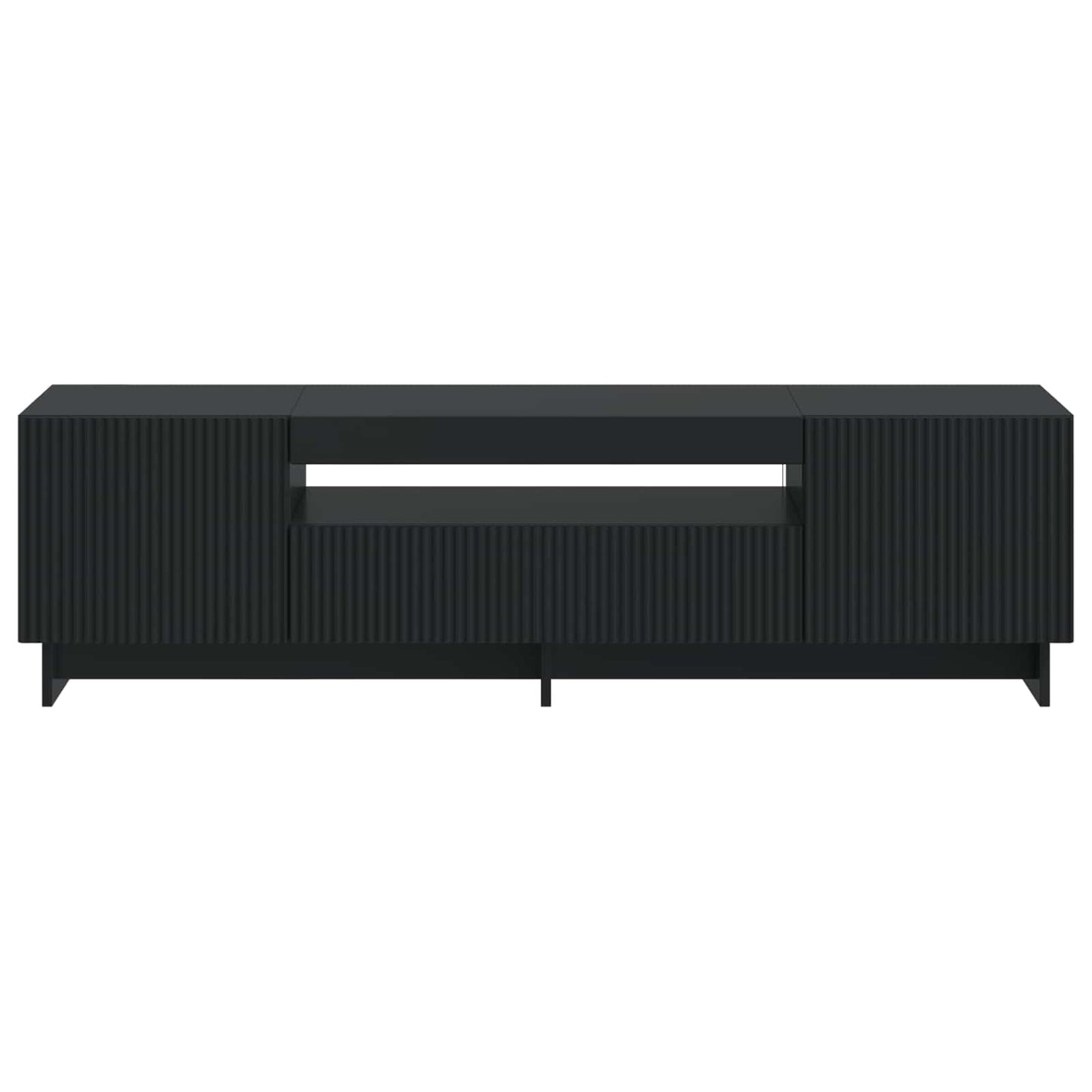 LED TV szekrény Fekete Szerelt Fa