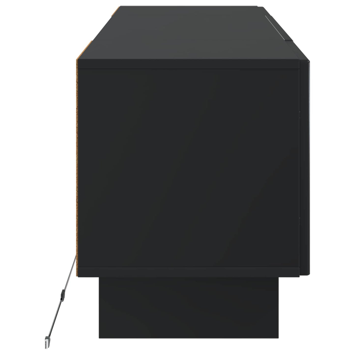 LED TV szekrény Fekete Szerelt Fa