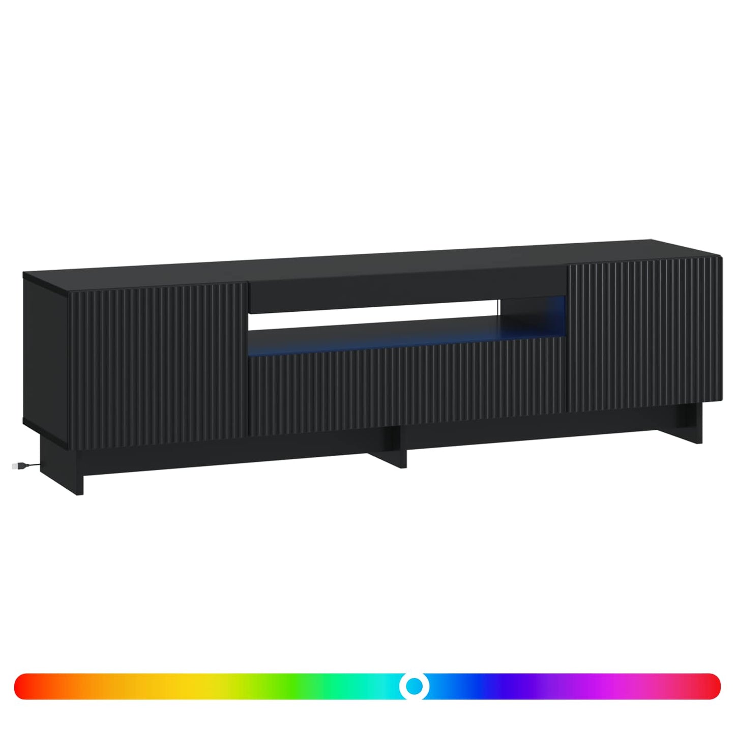 LED TV szekrény Fekete Szerelt Fa