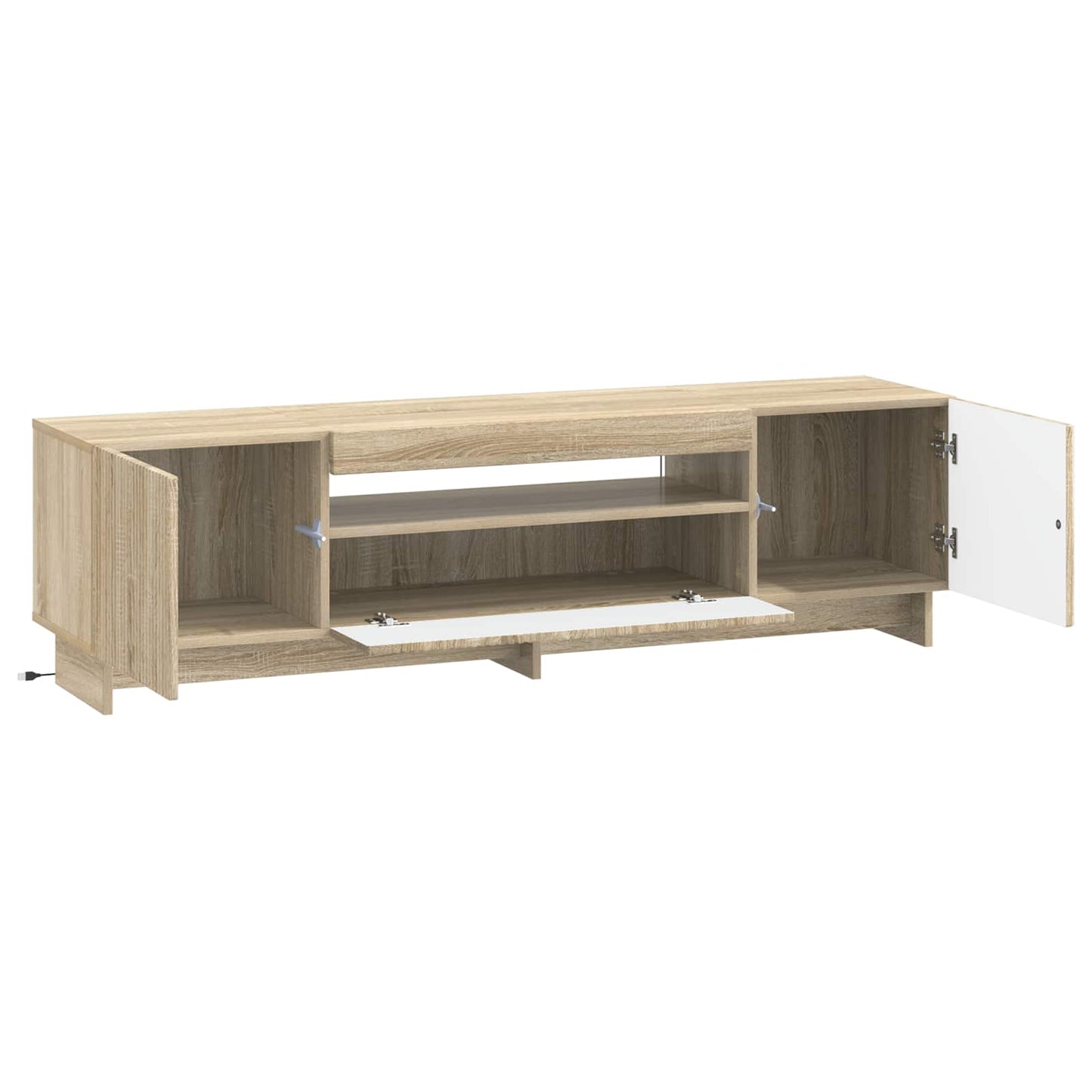 LED TV szekrény Sonoma Tölgy Szerelt Fa
