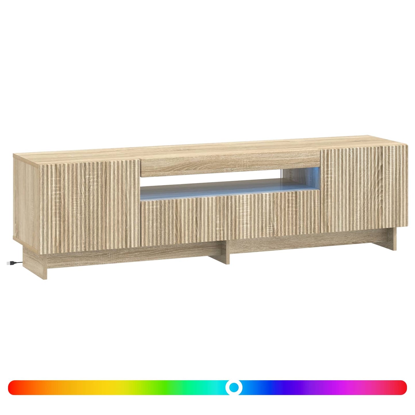 LED TV szekrény Sonoma Tölgy Szerelt Fa