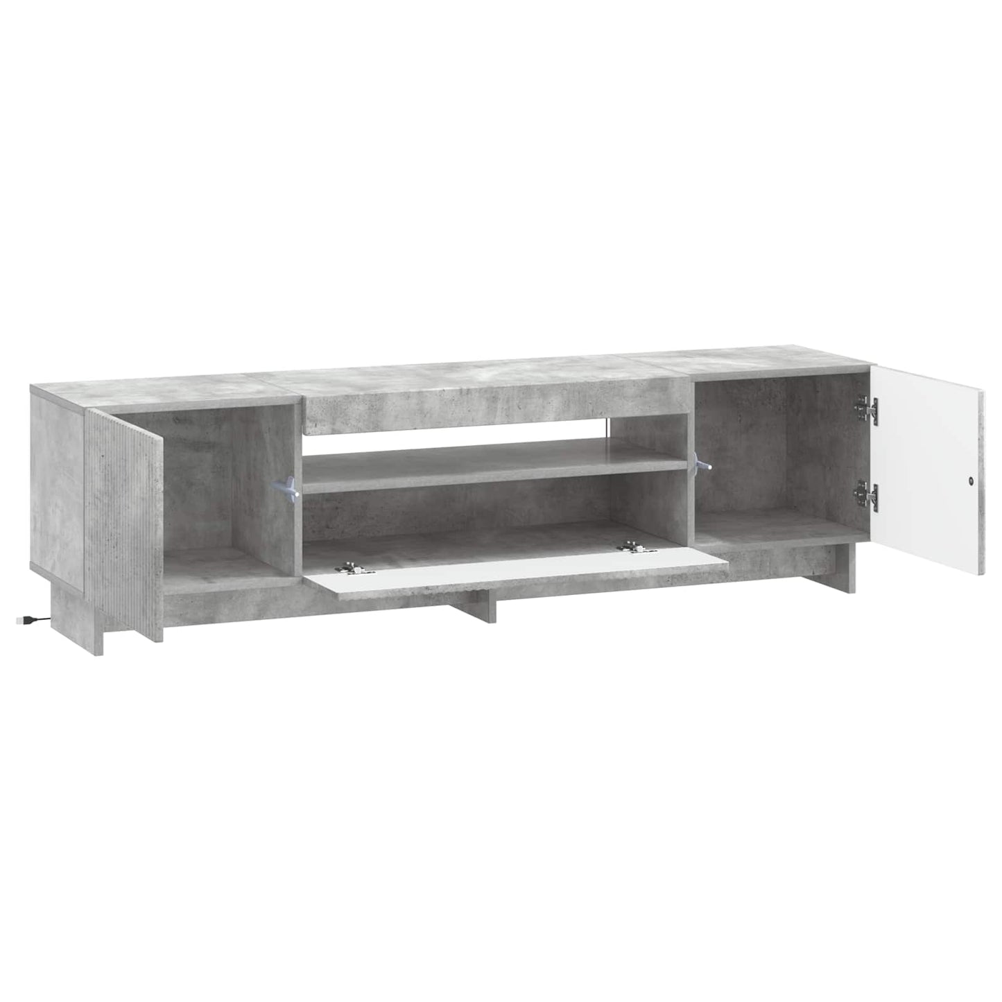 LED TV szekrény Betonszürke Szerelt Fa