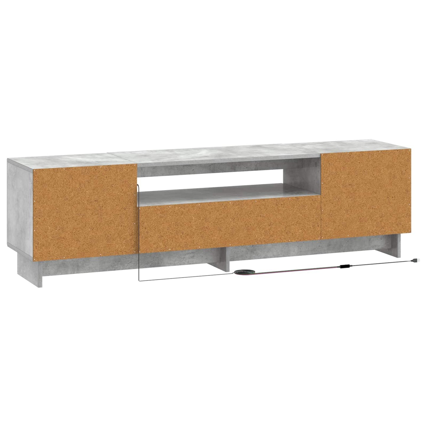 LED TV szekrény Betonszürke Szerelt Fa
