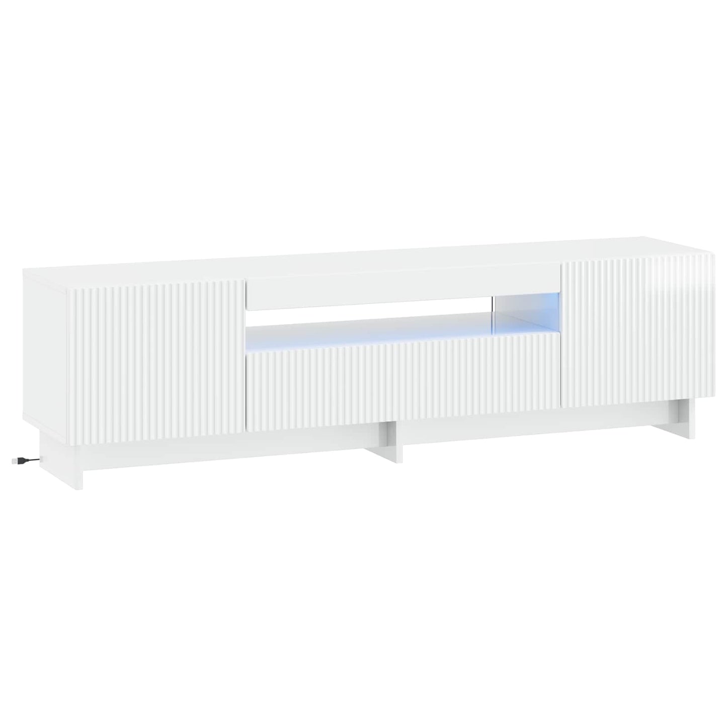 LED TV szekrény Magasfényű Fehér Szerelt Fa