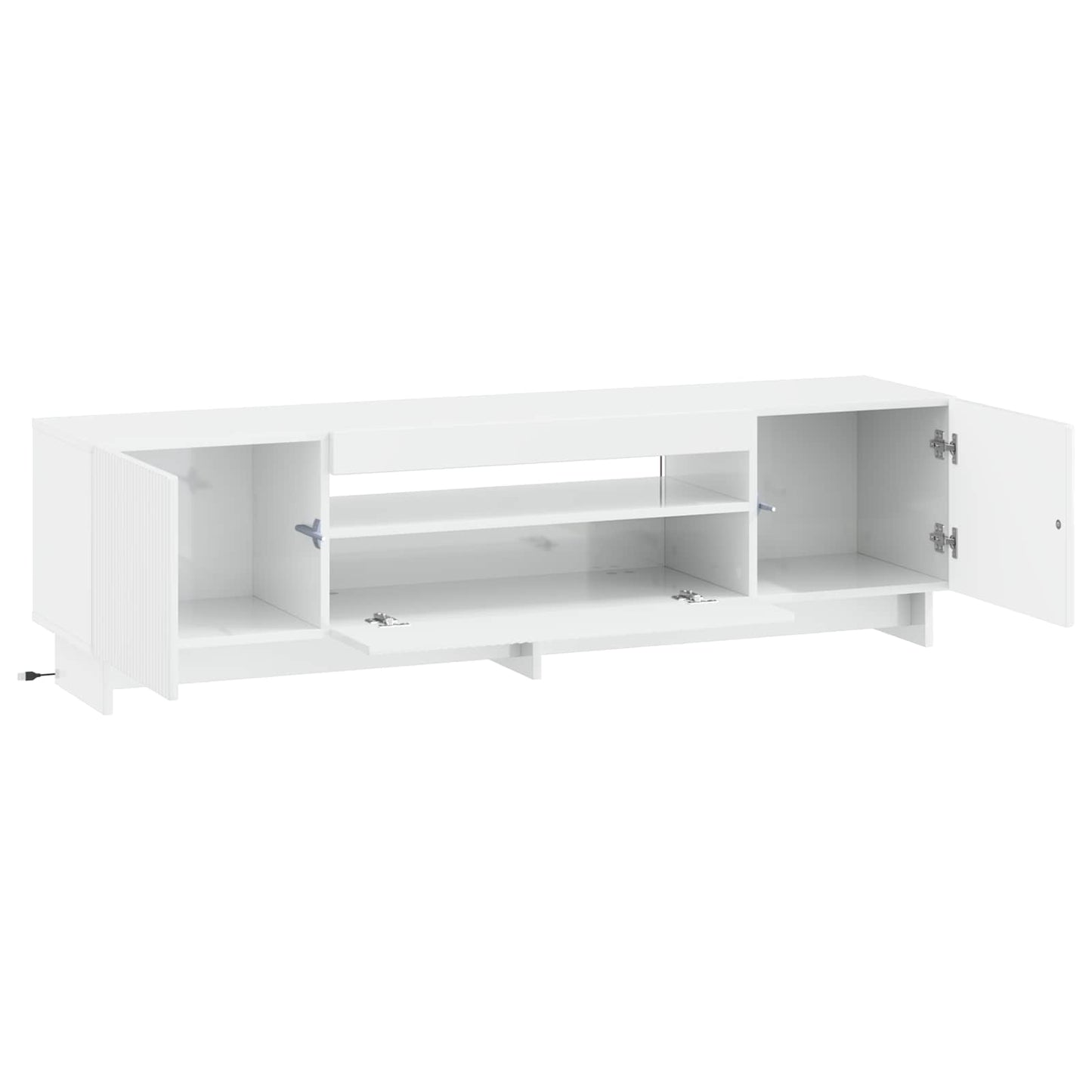 LED TV szekrény Magasfényű Fehér Szerelt Fa