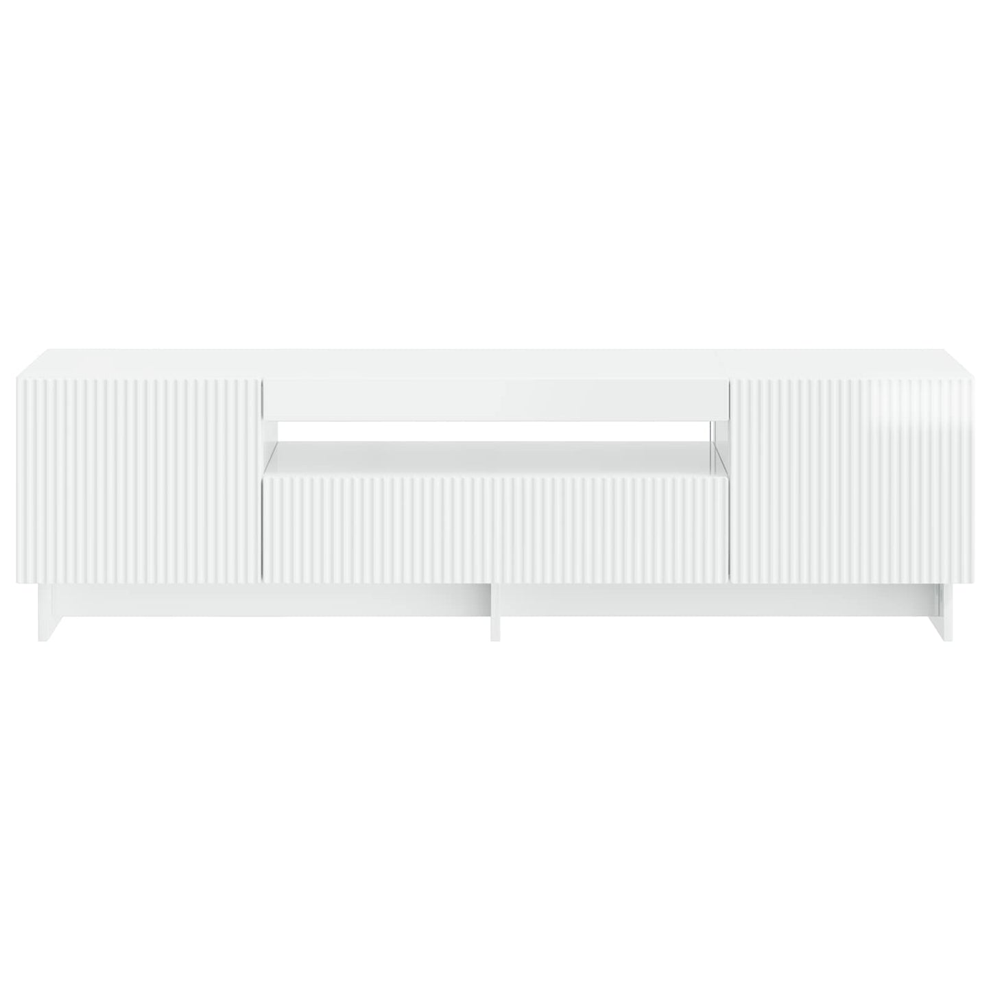 LED TV szekrény Magasfényű Fehér Szerelt Fa