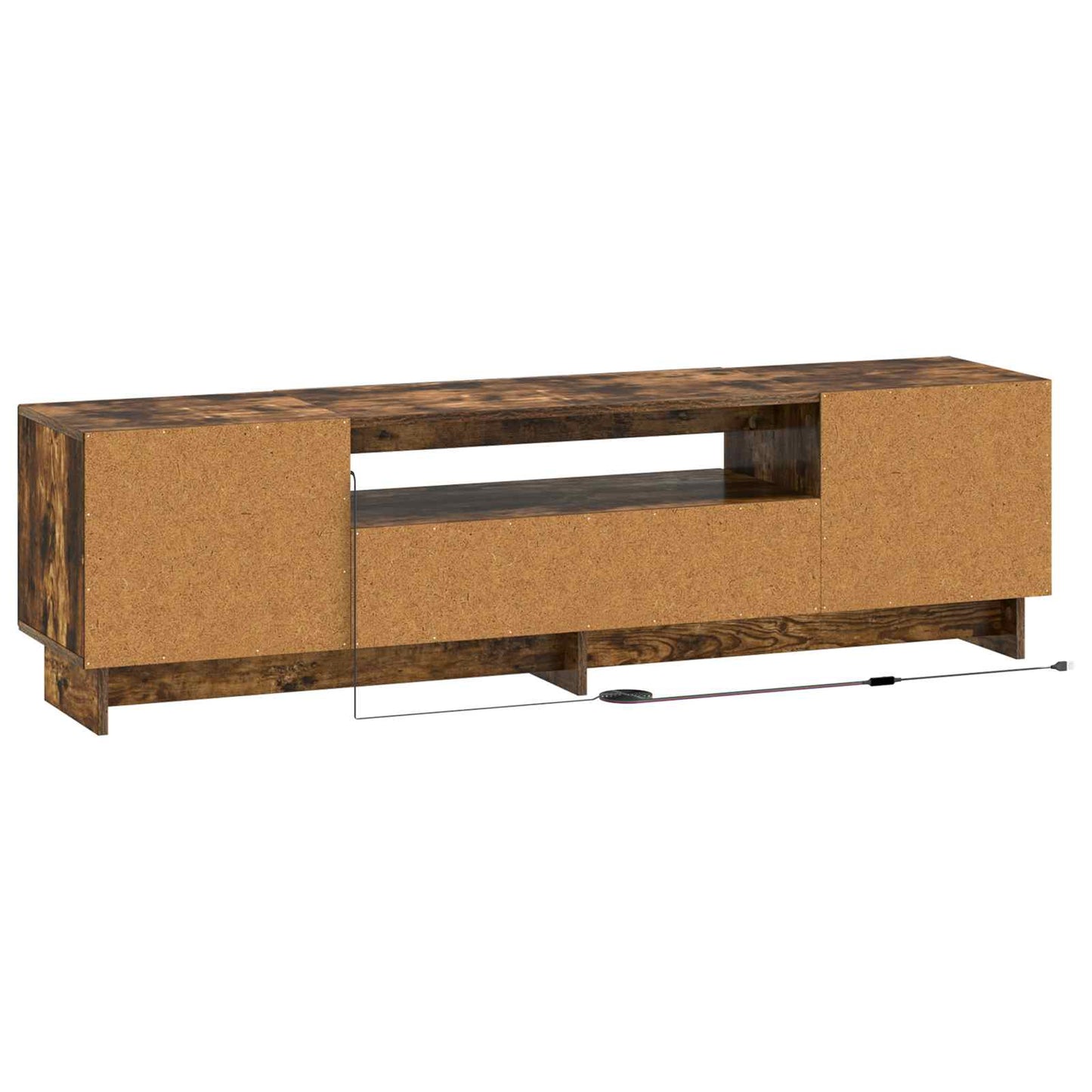 LED TV szekrény Füstös Tölgy Szerelt Fa