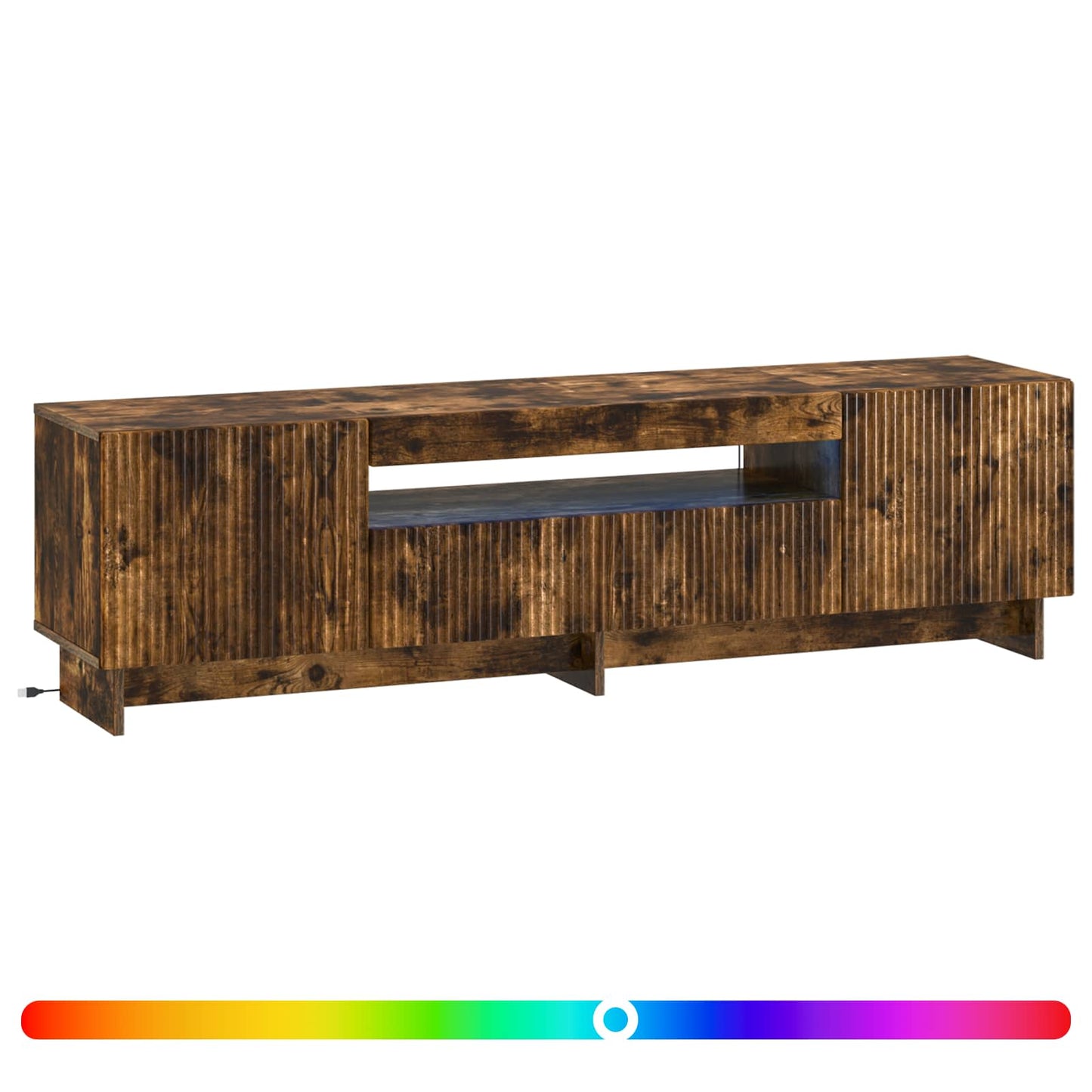 LED TV szekrény Füstös Tölgy Szerelt Fa